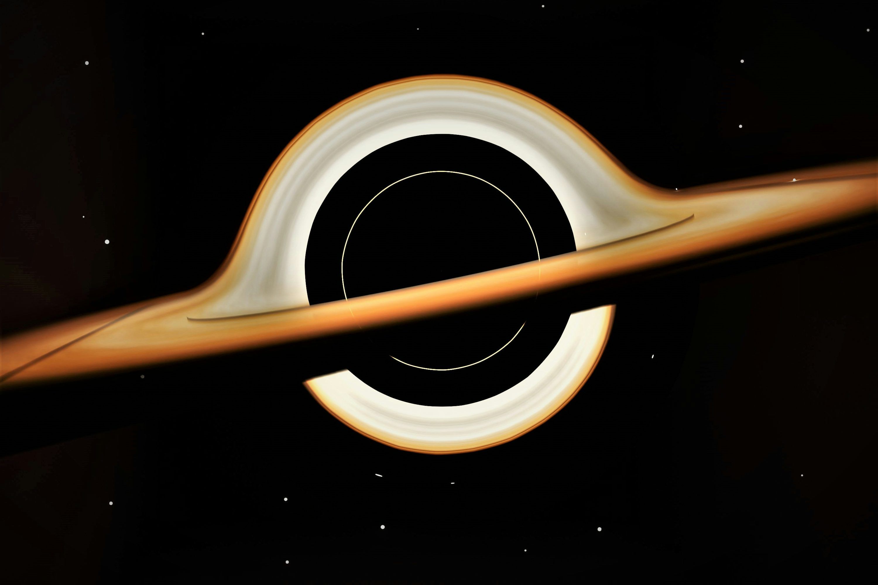 3000x2000 An artist's impression of a black hole in the sky photo