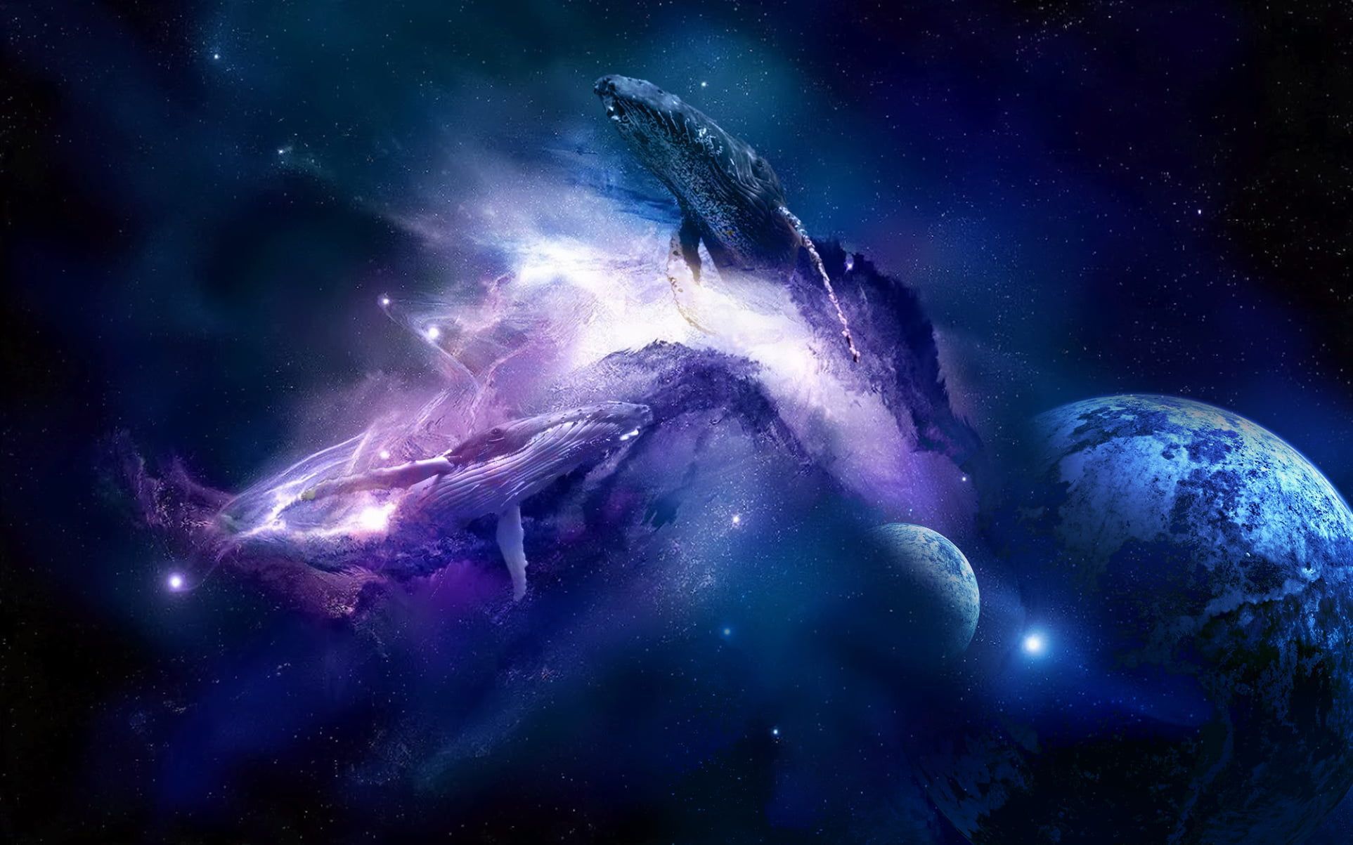 1925x1203 Space Whale Wallpaper