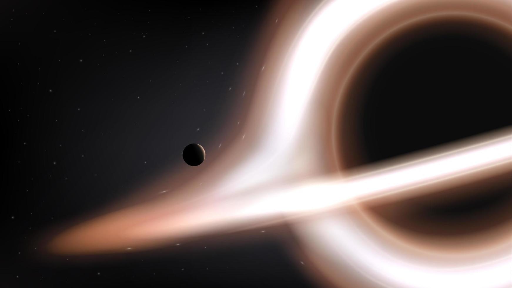 1742x980 Gargantua Black Hole, Space Concept. Vector Illustration