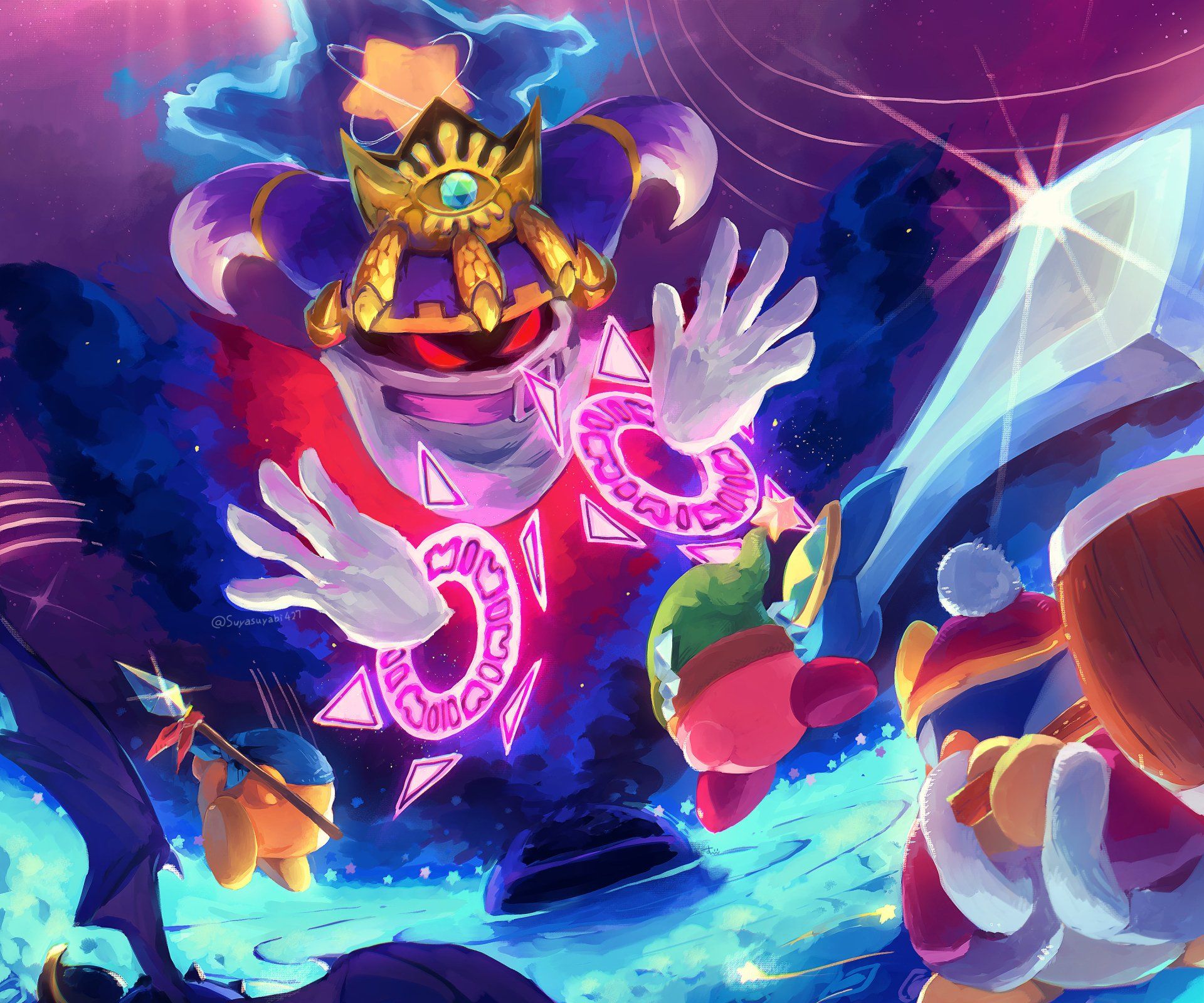 1920x1600 Kirby Epic Quest: HD Wallpaper Adventure in the Cosmic Realm by すびかか