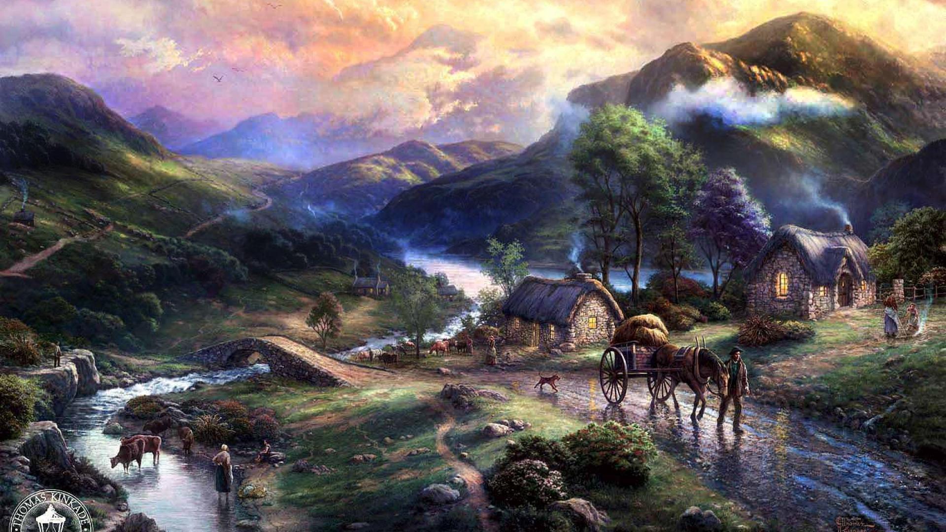 1920x1080 Kinkade Wallpaperafari Kinkade Art, Download