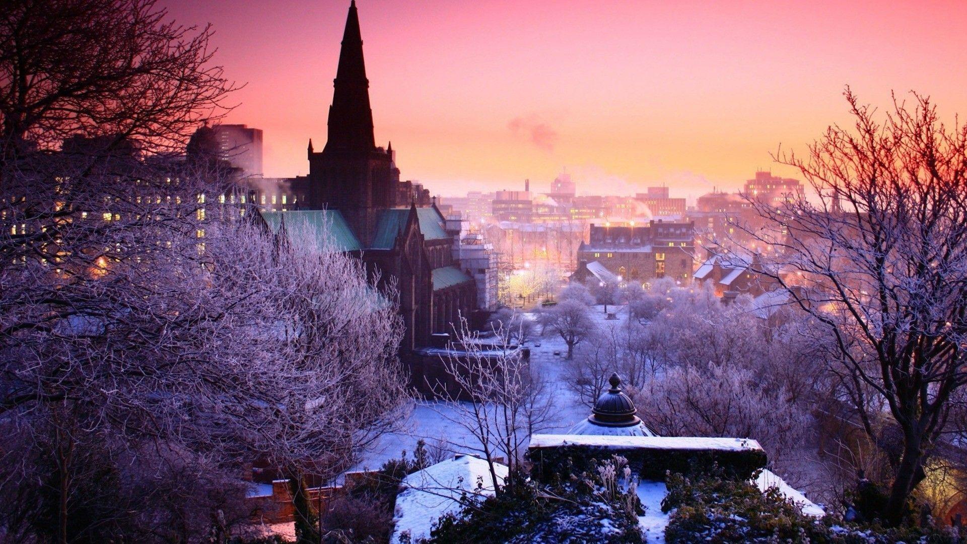 1920x1080 Winter City Wallpaper