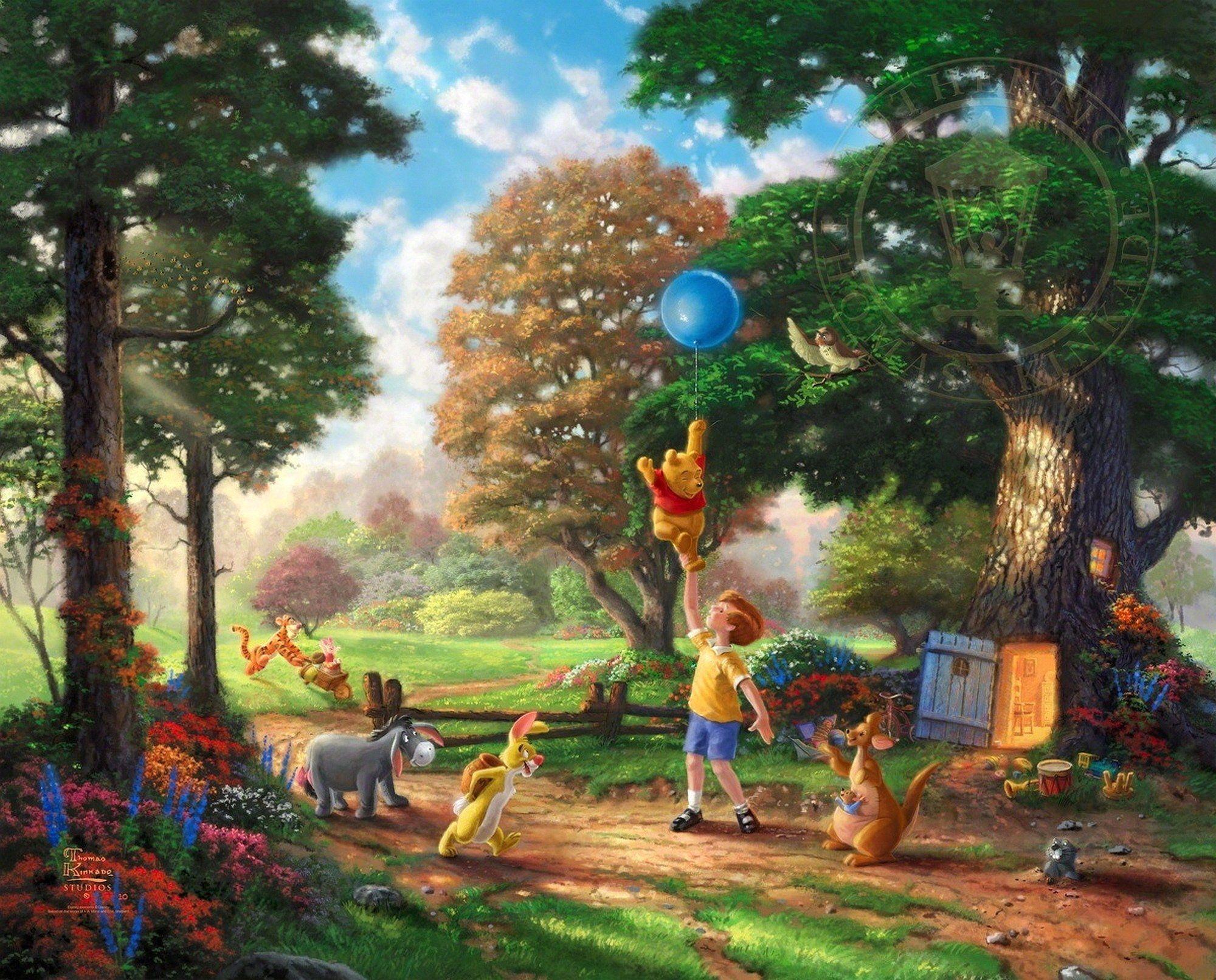 2000x1613 Winnie pooh thomas kinkade family disney fantasy wallpaperx1613