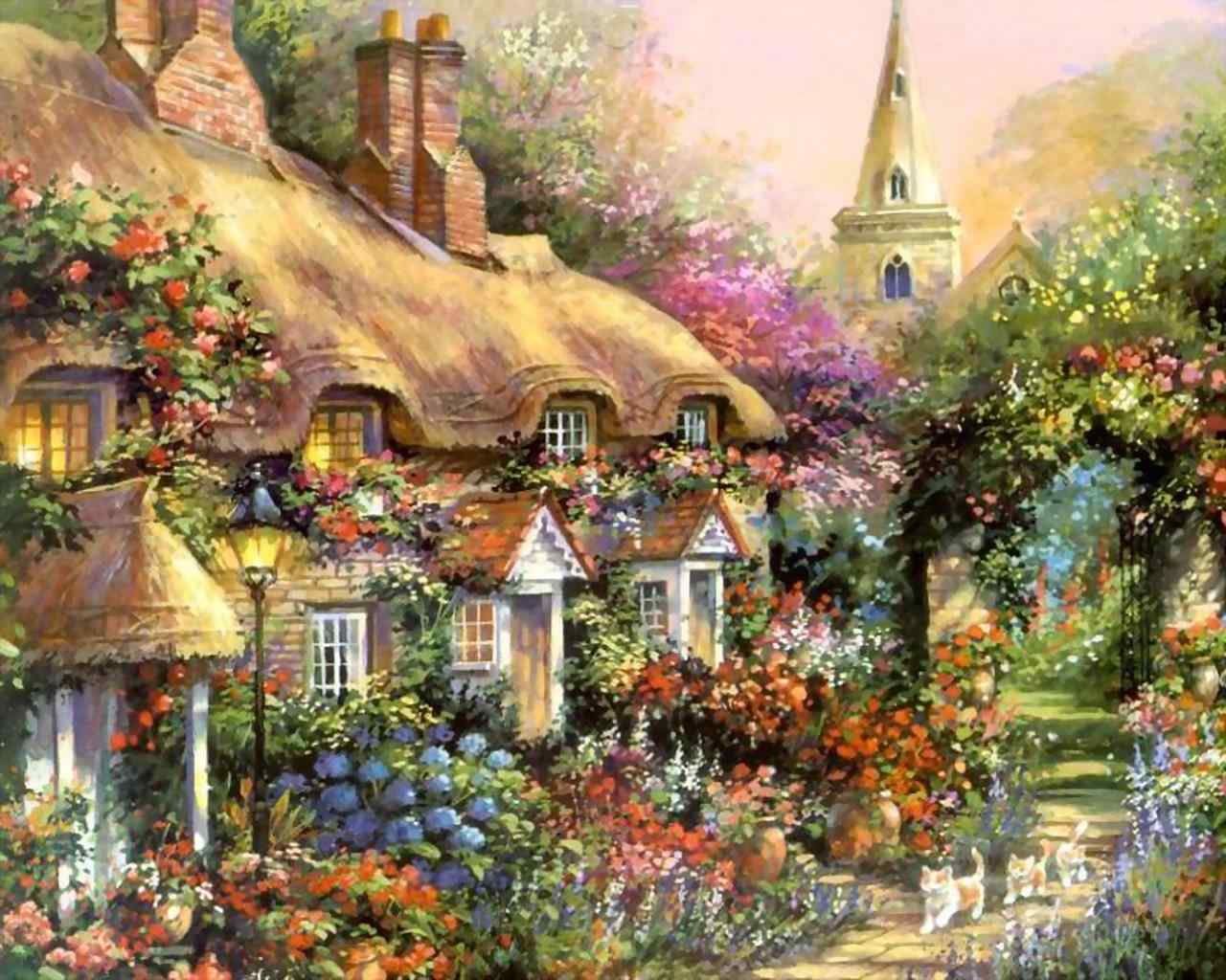 1280x1024 Thomas Kincade Wallpaper