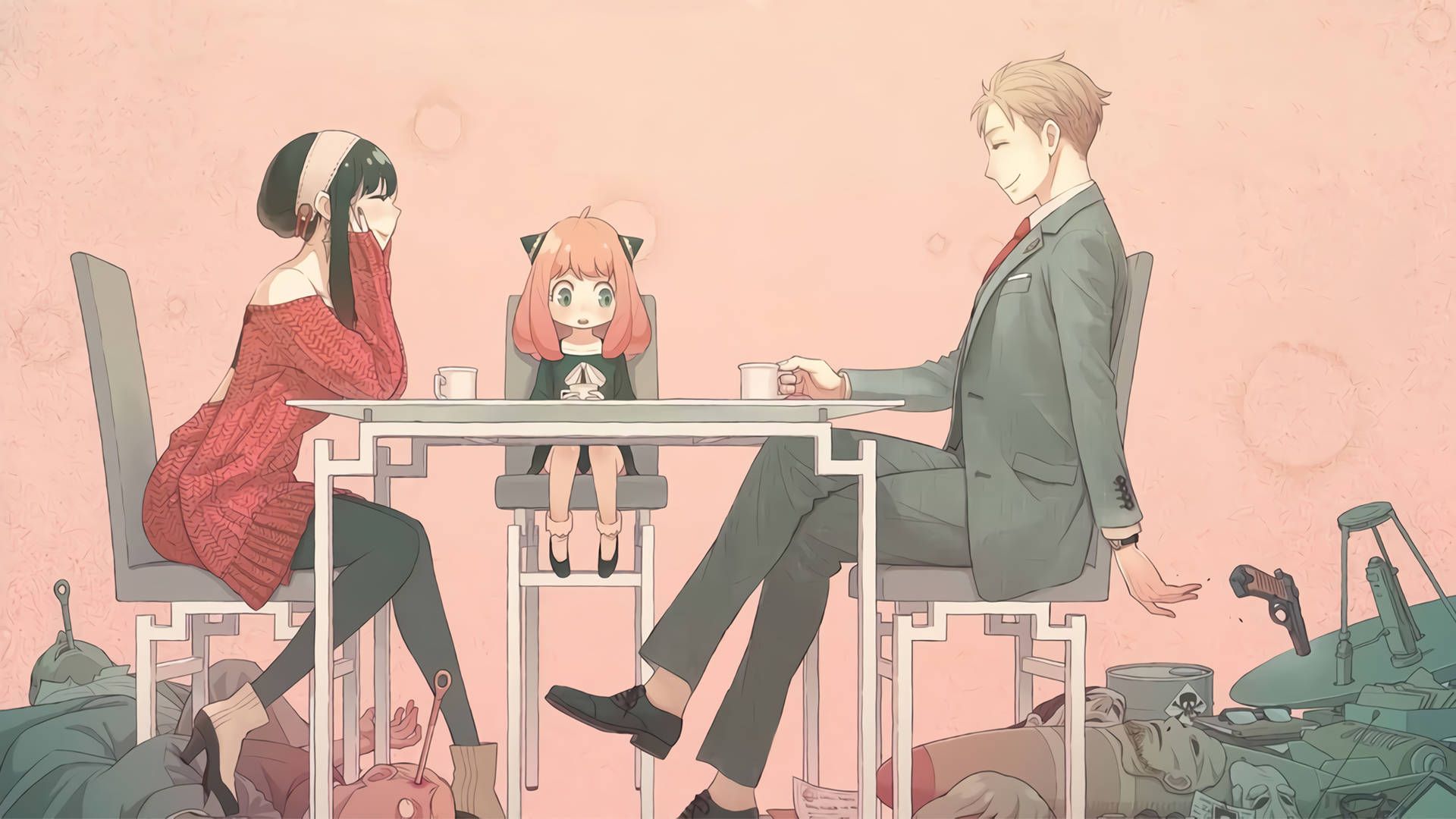 1920x1080 Download Spy X Family On A Table Wallpaper