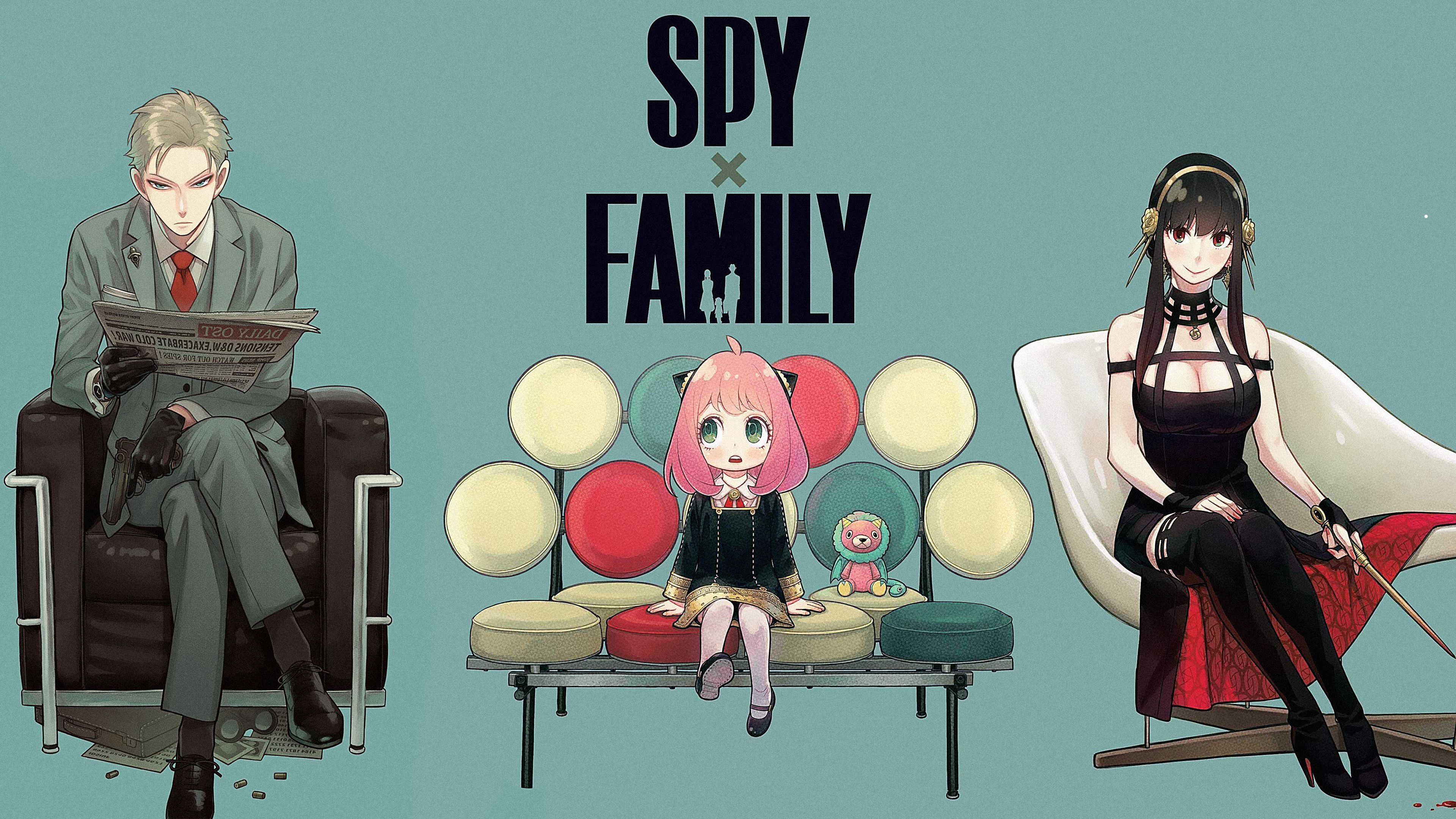 3840x2160 Desktop wallpaper: Spy X Family, Yor Briar, Anya Forger, Loid Forger, Anime 4K free download for PC. 1536798