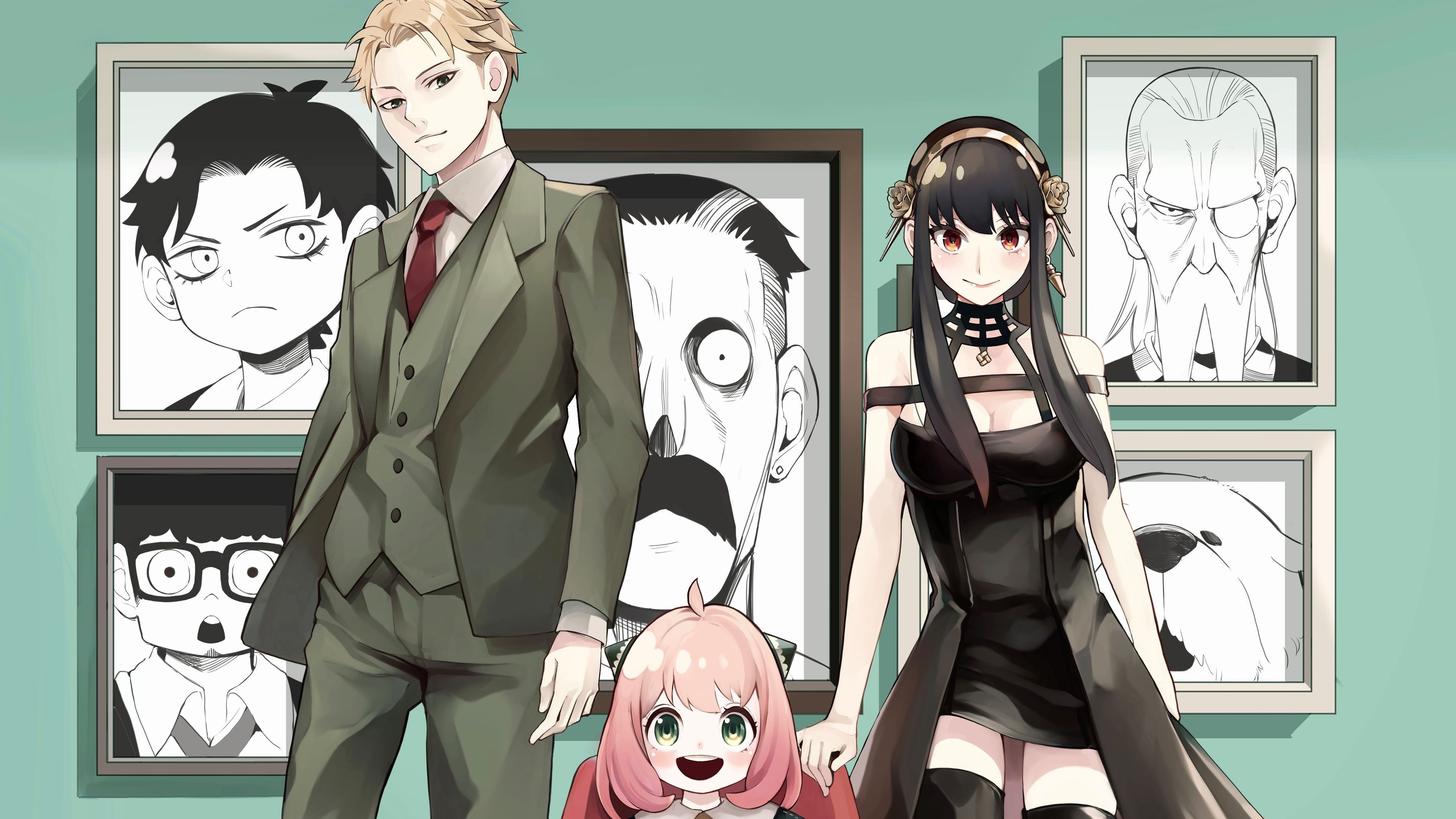 3840x2160 Anya Forger Loid Forger Yor Forger 4K HD Spy x Family Wallpaper