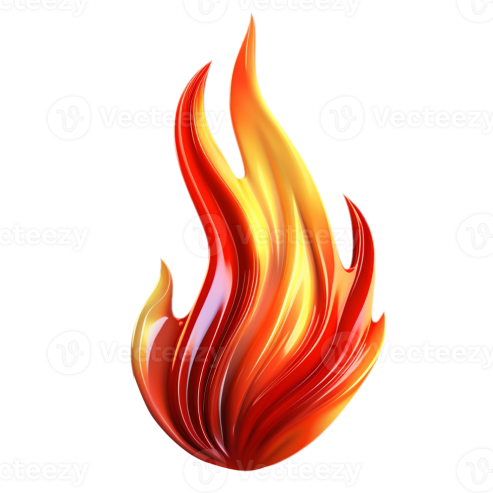 980x980 3D render red fire flame icon with hot sparks. Realistic warm flare logo design for emoticon, energy, power, ui 28530903 PNG