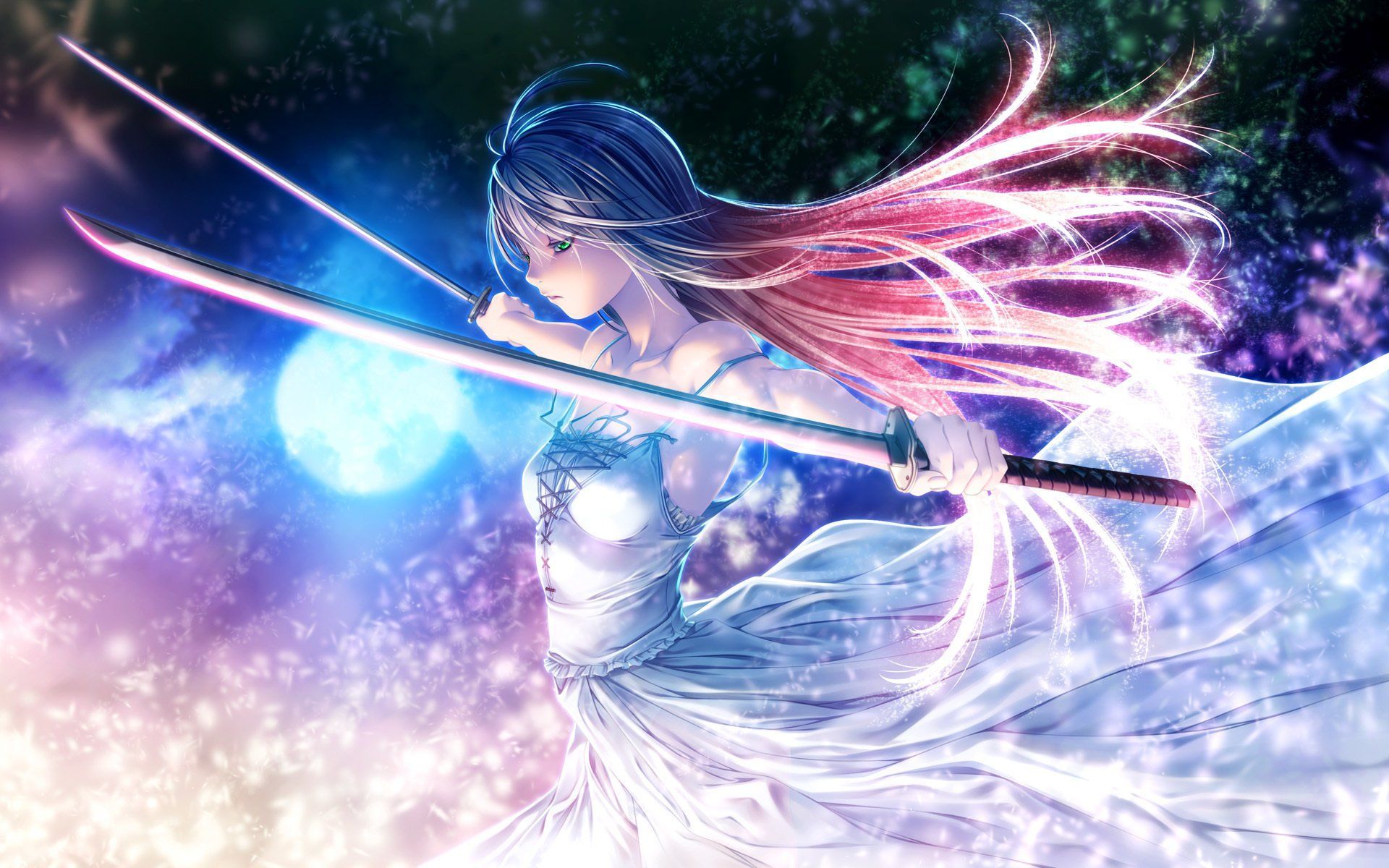 1920x1200 Elegant Warrior: HD Wallpaper Of A Katana Wielding Woman In White By Rezix1200