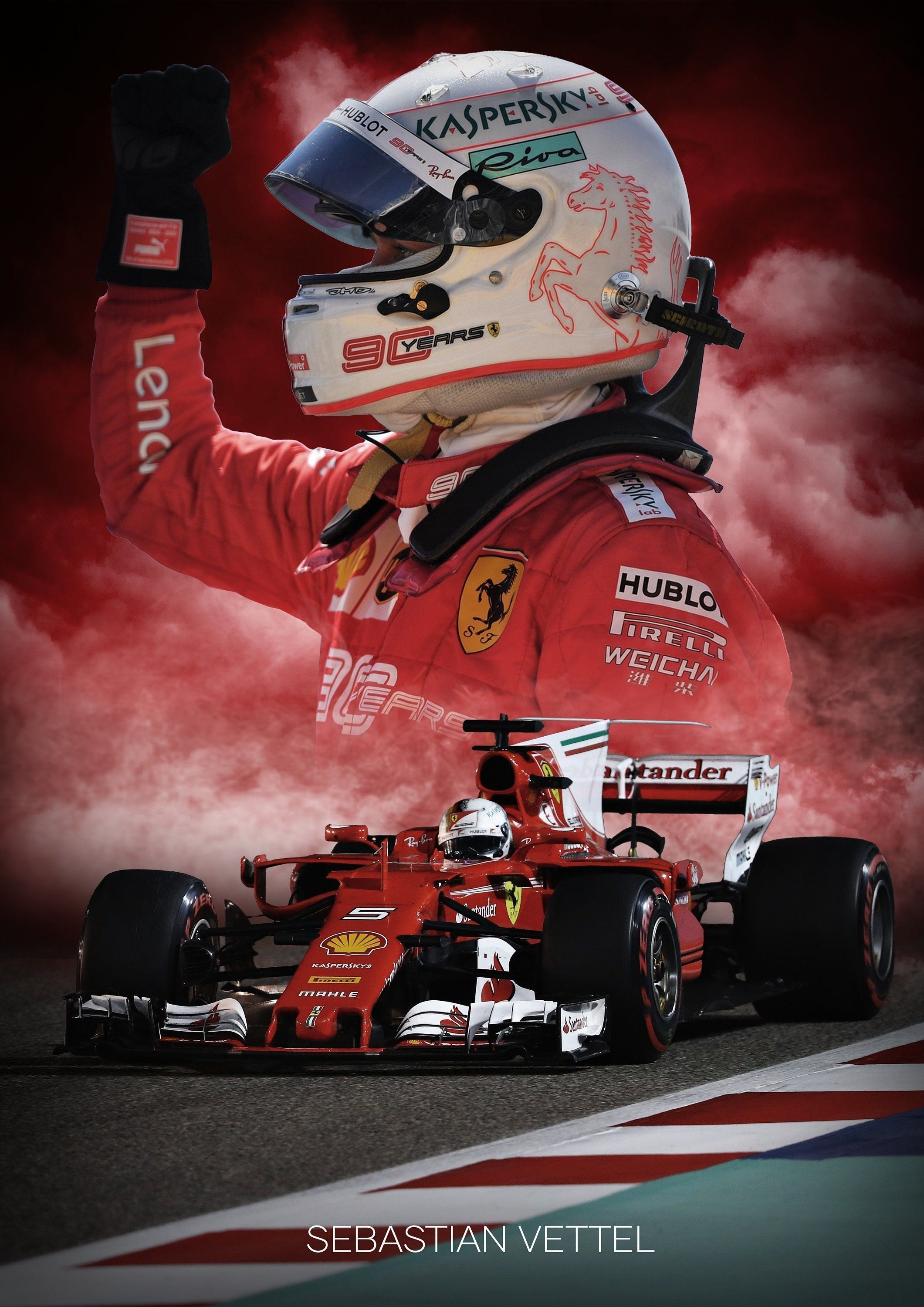 2121x3000 Sebastian Vettel F1 Ferrari or A3 Poster