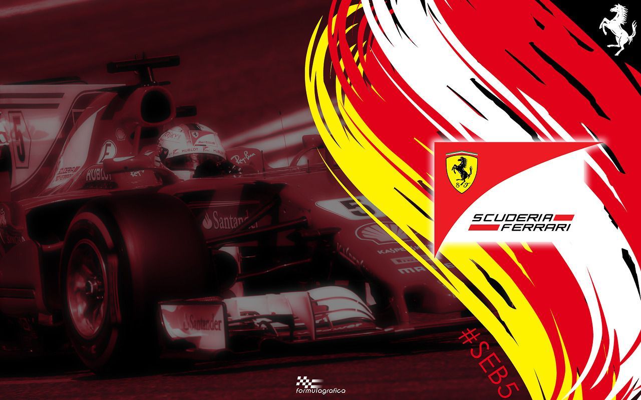 1280x800 PC Wallpaper Formula 1 Season brushstroke Ferrari Vettel Not enough with 4 strokes to