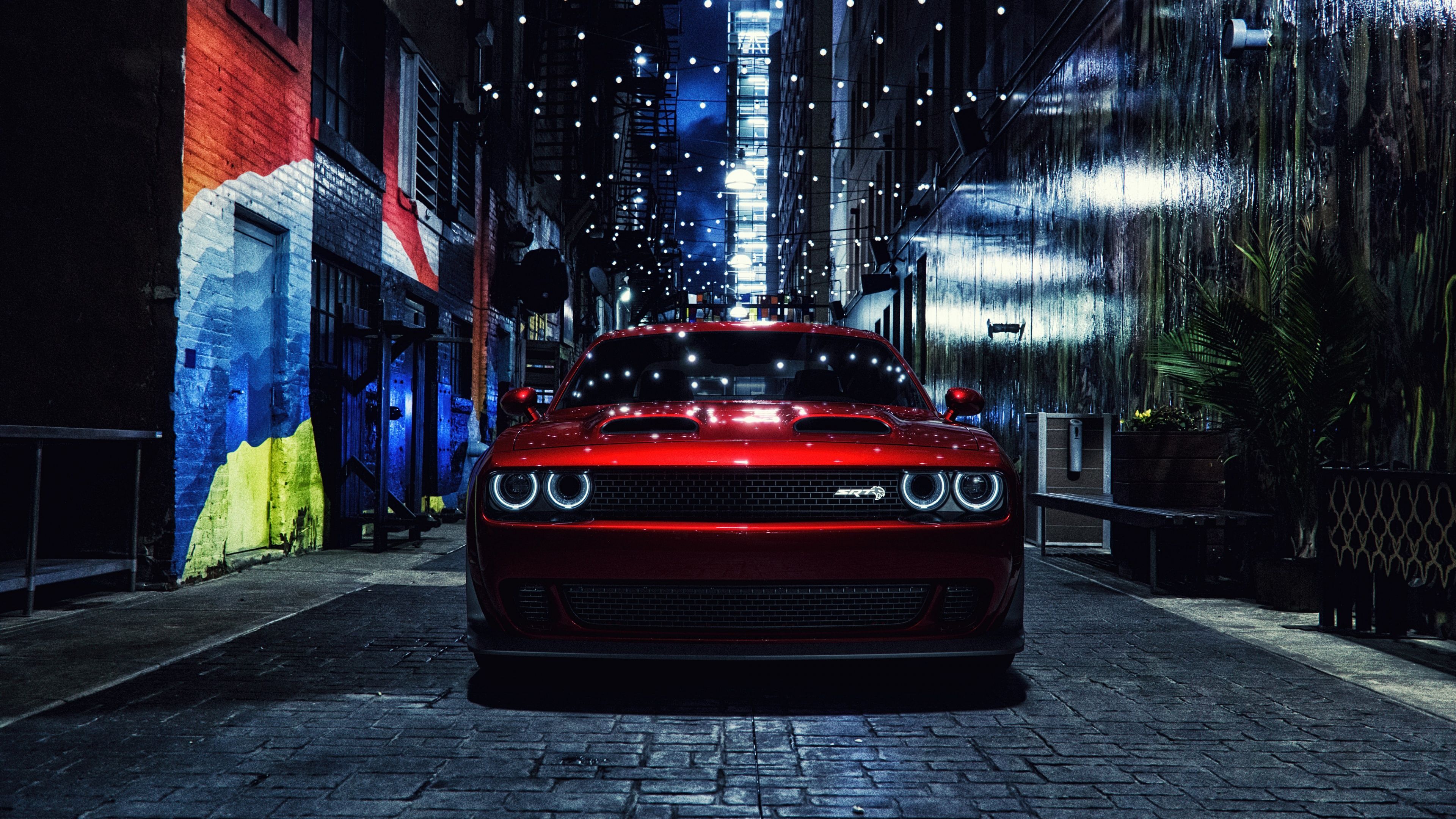 3840x2160 Dodge Challenger SRT Hellcat Wallpaper 4K, Muscle cars