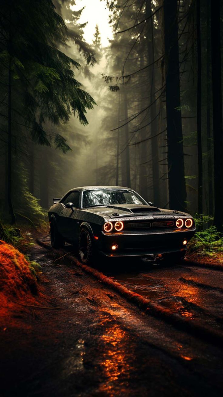 736x1308 Dodge Challenger Black iPhone Wallpaper 4K