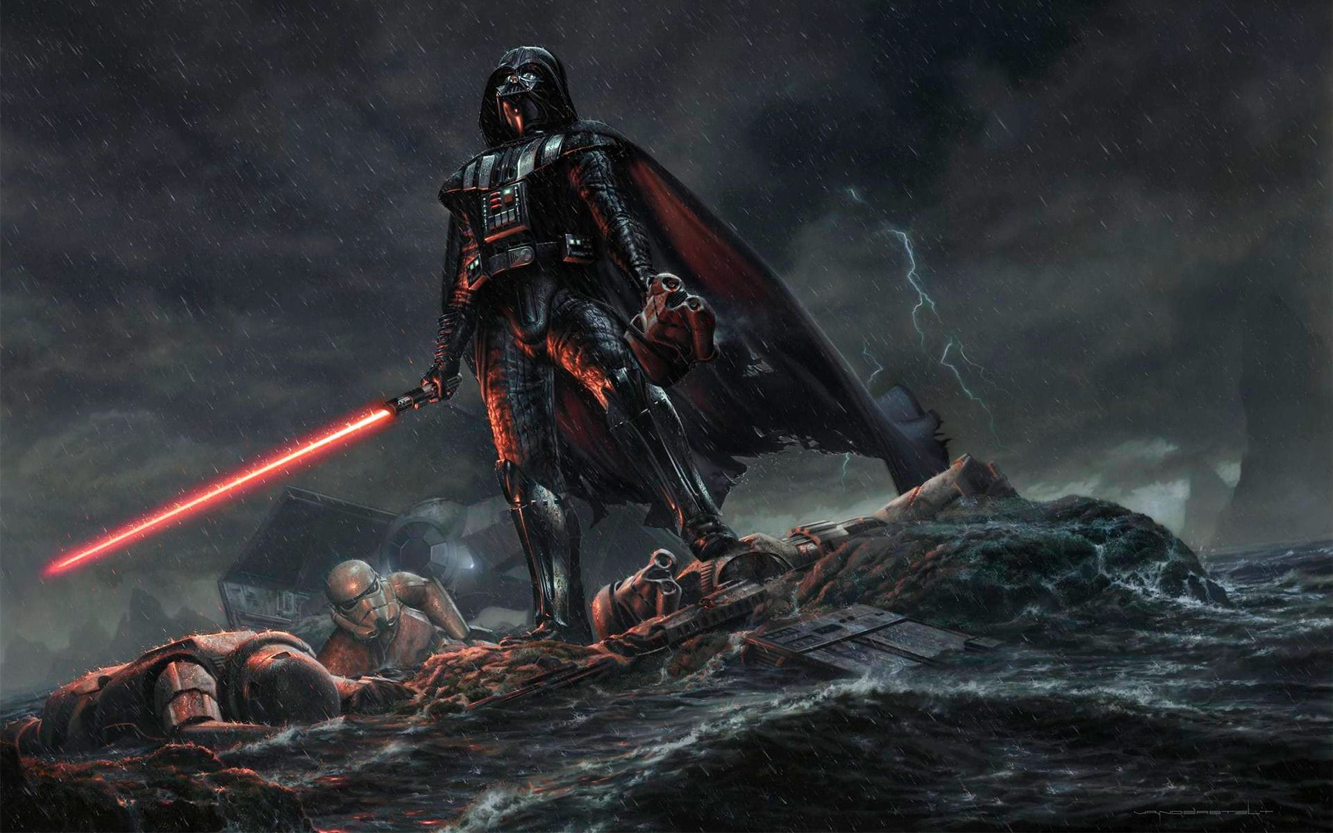 1920x1200 Star Wars, Darth Vader, Storm Troopers, TIE Advanced Wallpaper HD / Desktop and Mobile Background
