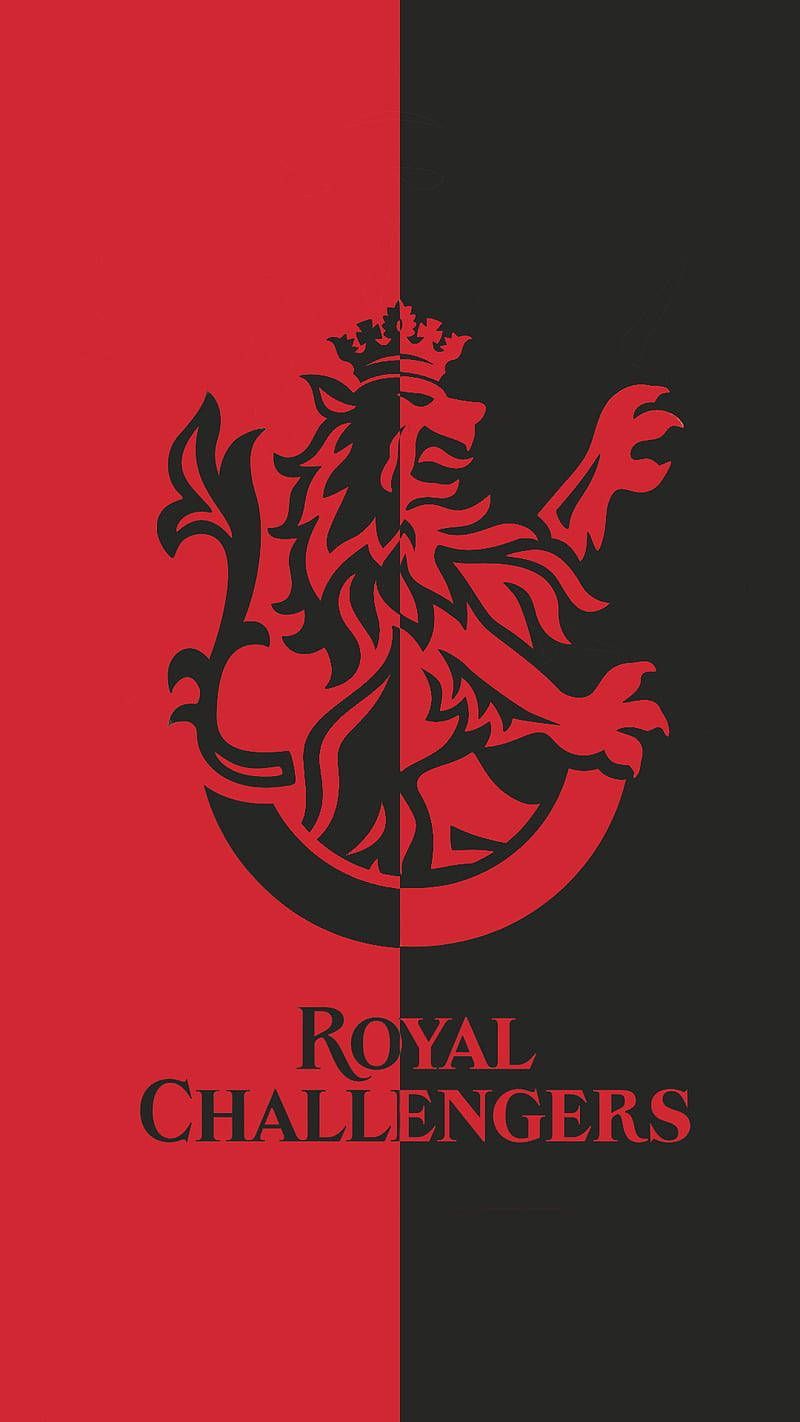 800x1422 Download Split Red And Black RCB Team Logo Wallpaper