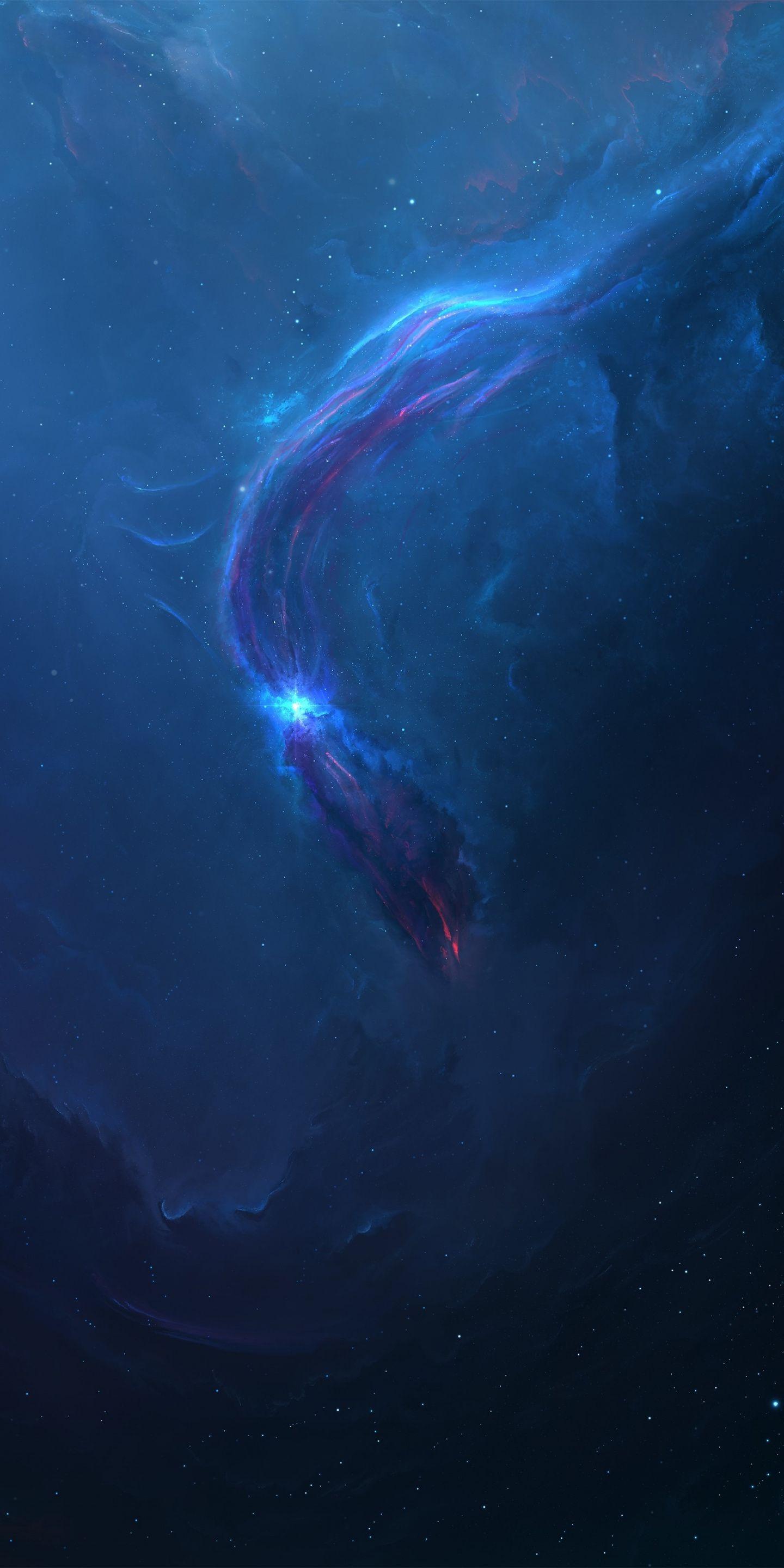 1440x2880 Download 1440x2880 wallpaper blue nebula, space, dark, clouds, lg