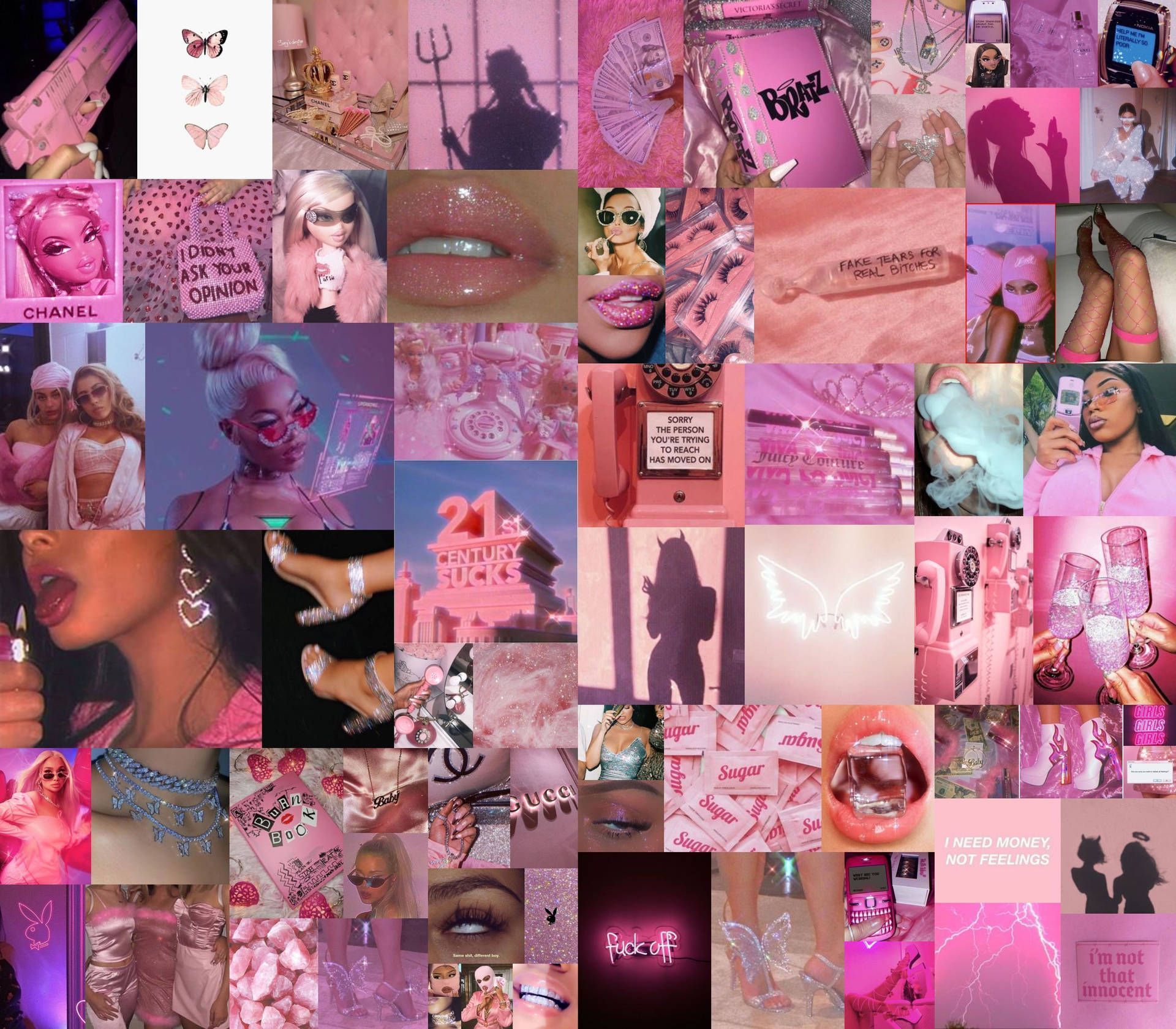 1920x1681 Download Girly Baddie Aesthetic In Pink Wallpaper