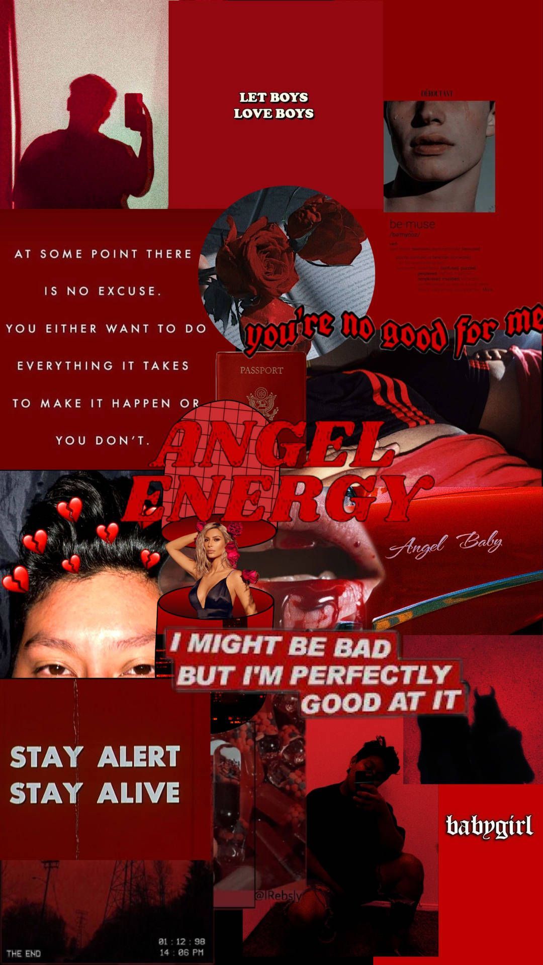 1080x1920 Download Compilation Baddie Aesthetic In Red Wallpaper