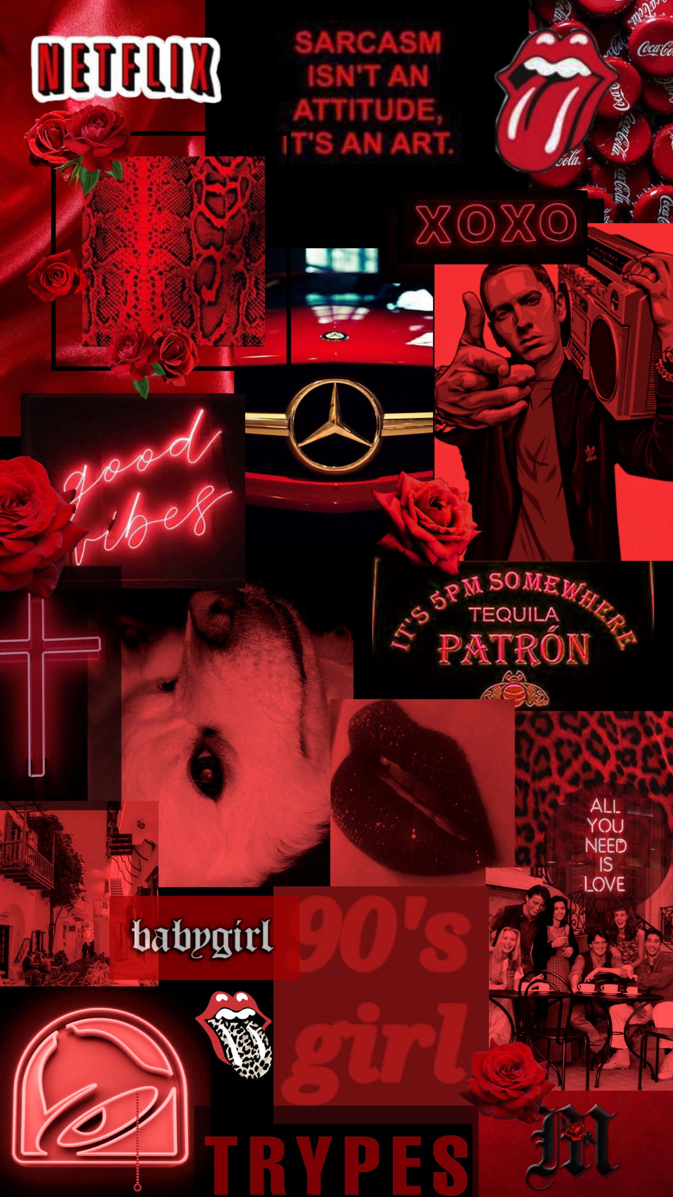 2304x4096 Download Baddie Girl Aesthetic Red Background