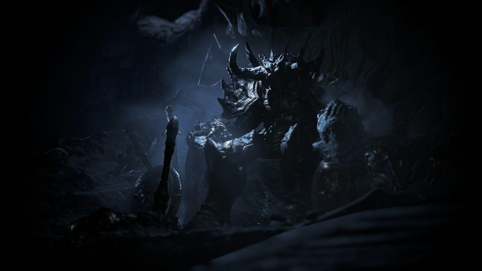 1600x900 RPG wallpaper, Devil, demon, king, rocks HD wallpaper. Wallpaper