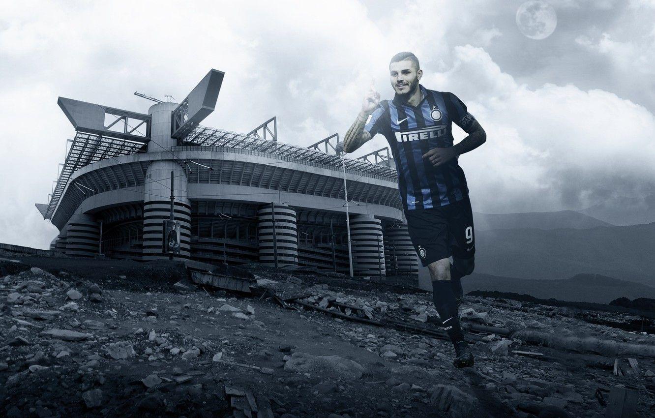 1332x850 Wallpaper wallpaper, sport, stadium, football, San Siro, player, Inter Milan, Mauro Icardi image for desktop, section спорт