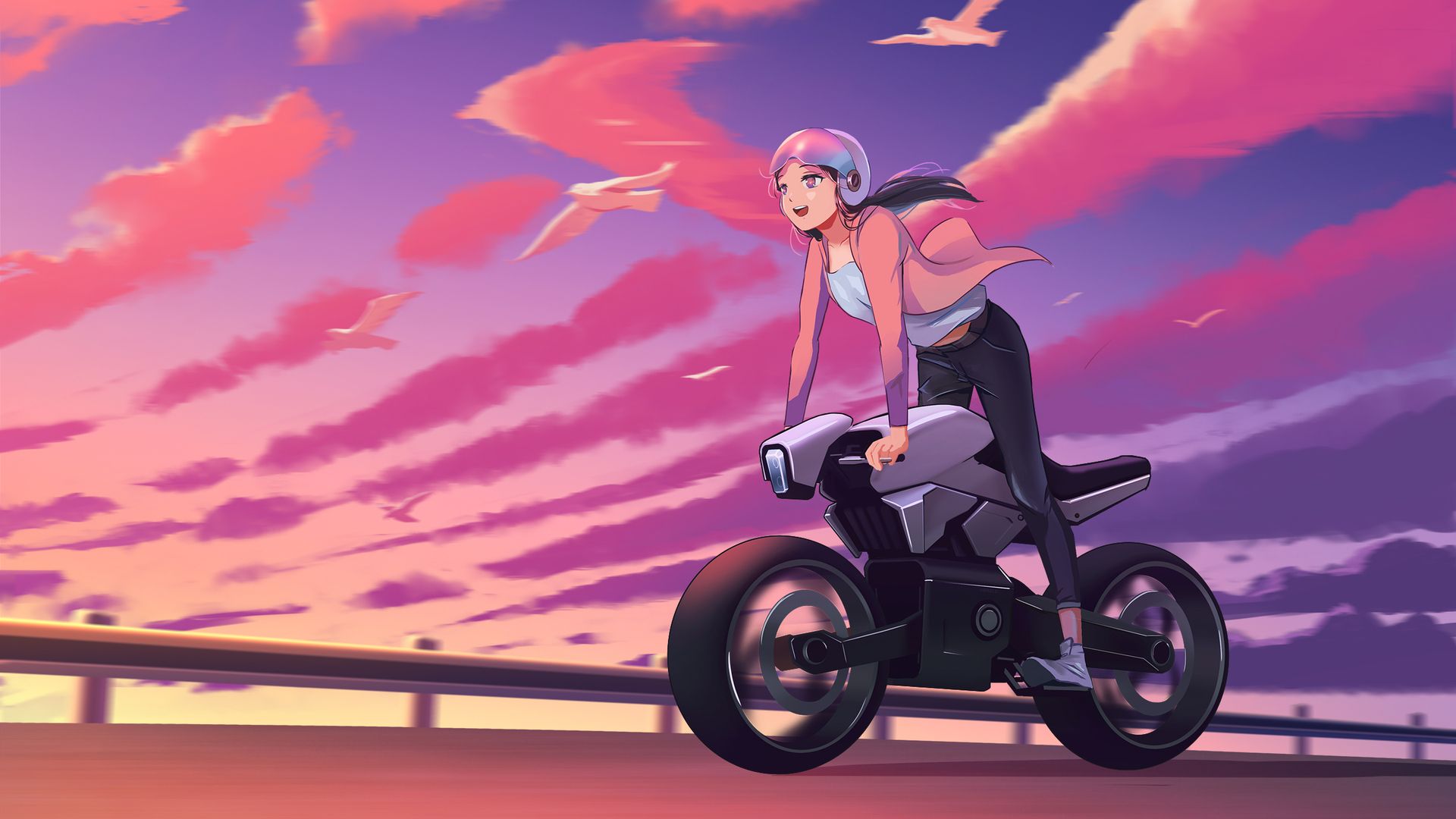 1920x1080 anime biker girl [1920x1080]