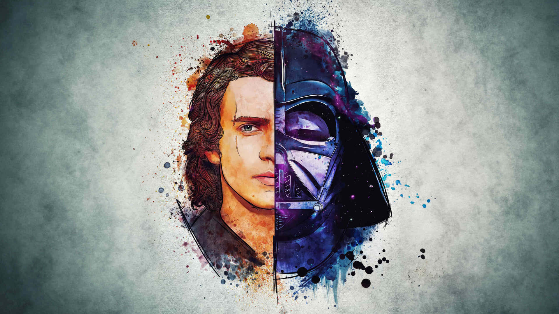 1920x1080 Download Anakin Skywalker Darth Vader Transformation Art Wallpaper