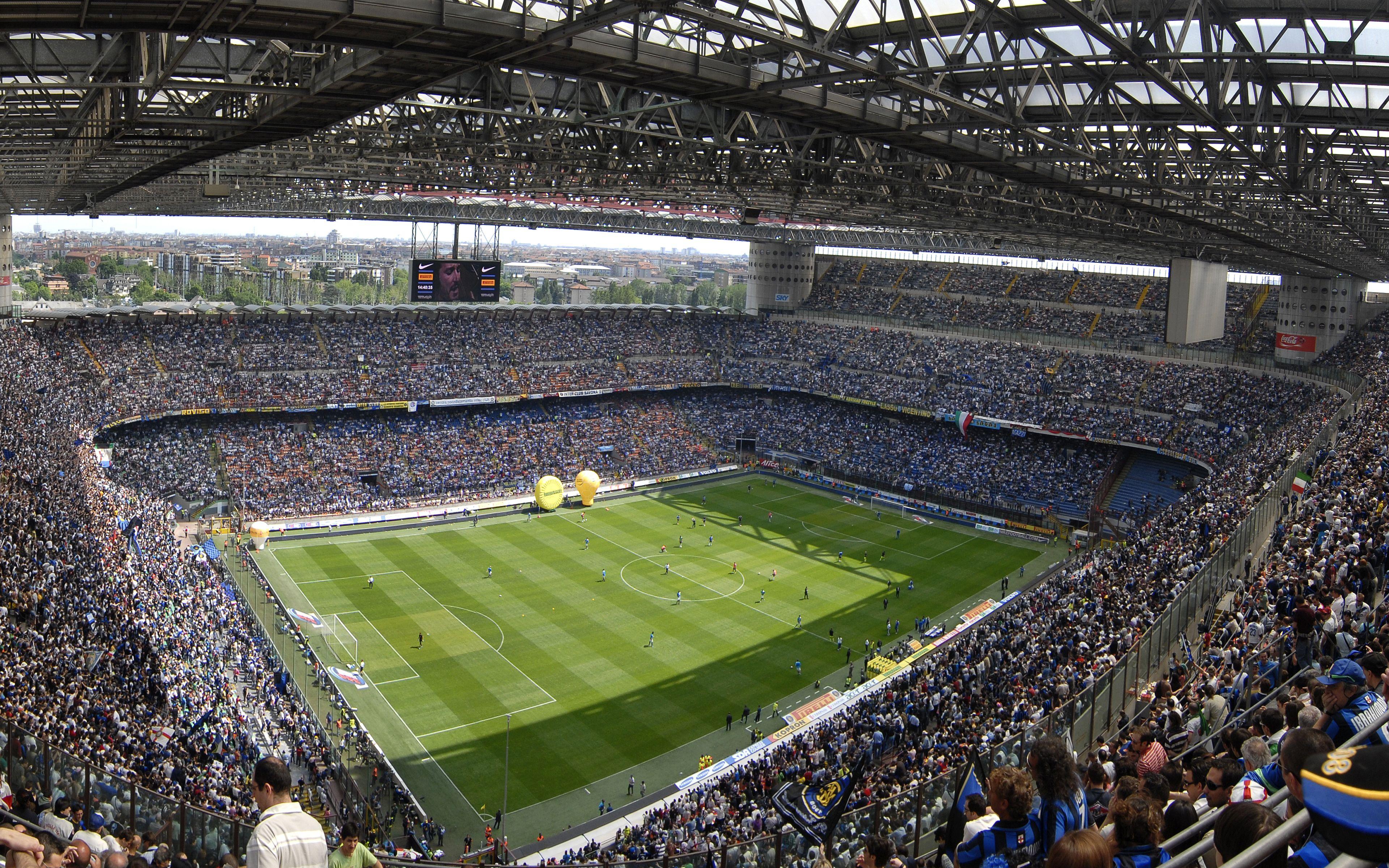 3840x2400 Download wallpaper San Siro, football stadium, Giuseppe Meazza