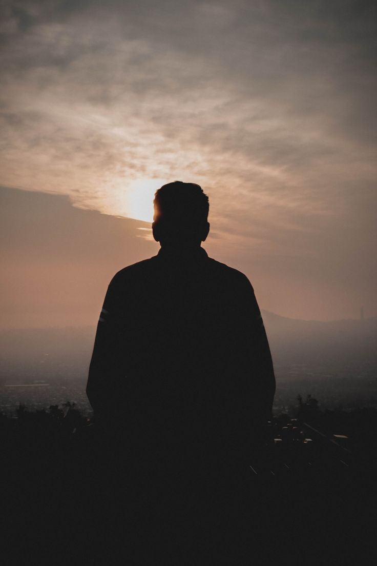 736x1104 sunset, boy, sky, sun, afternoon, one person, silhouette, men