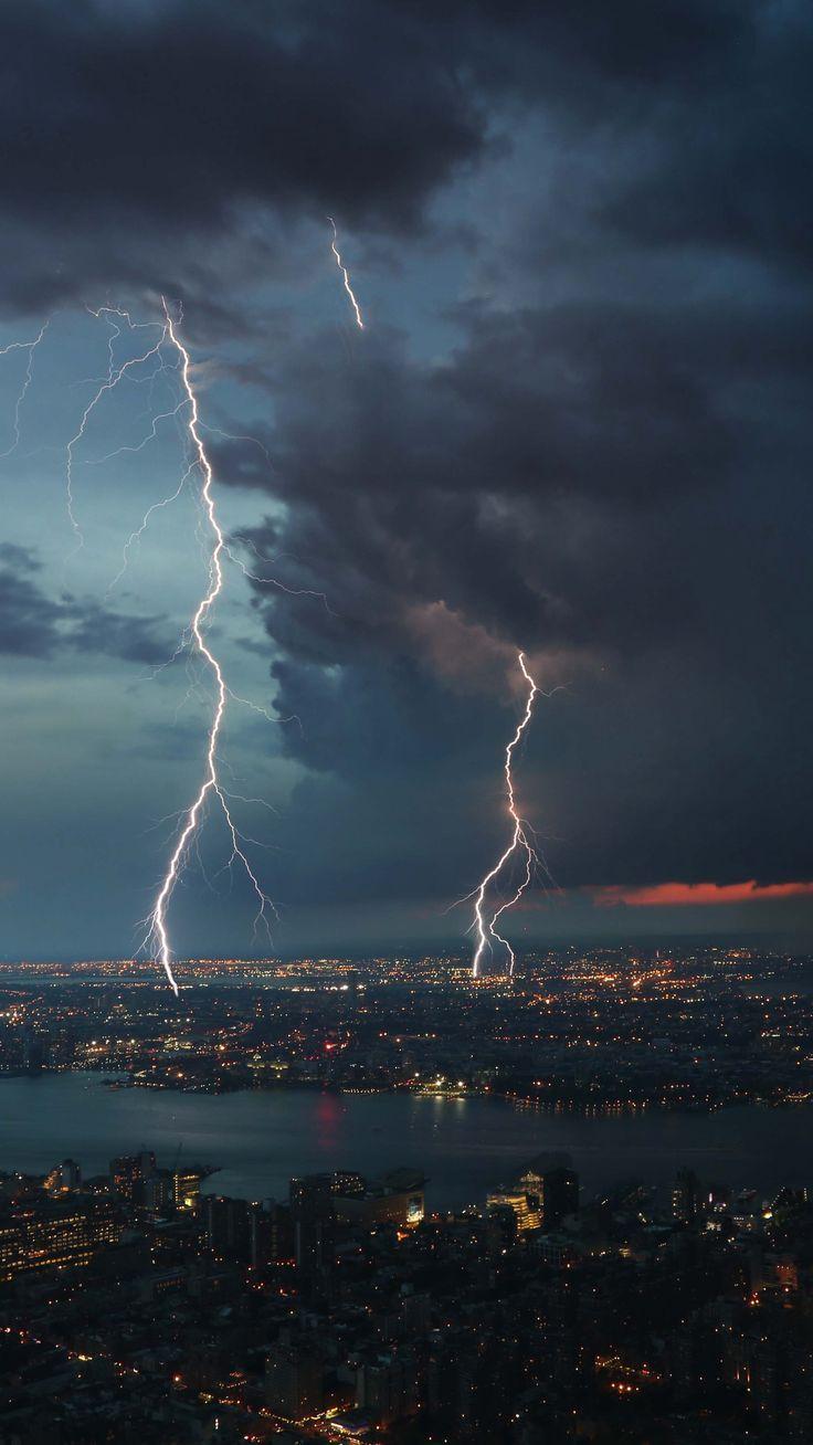 736x1308 Places #nightcity #thunderstorm #topview #wallpaper HD 4k