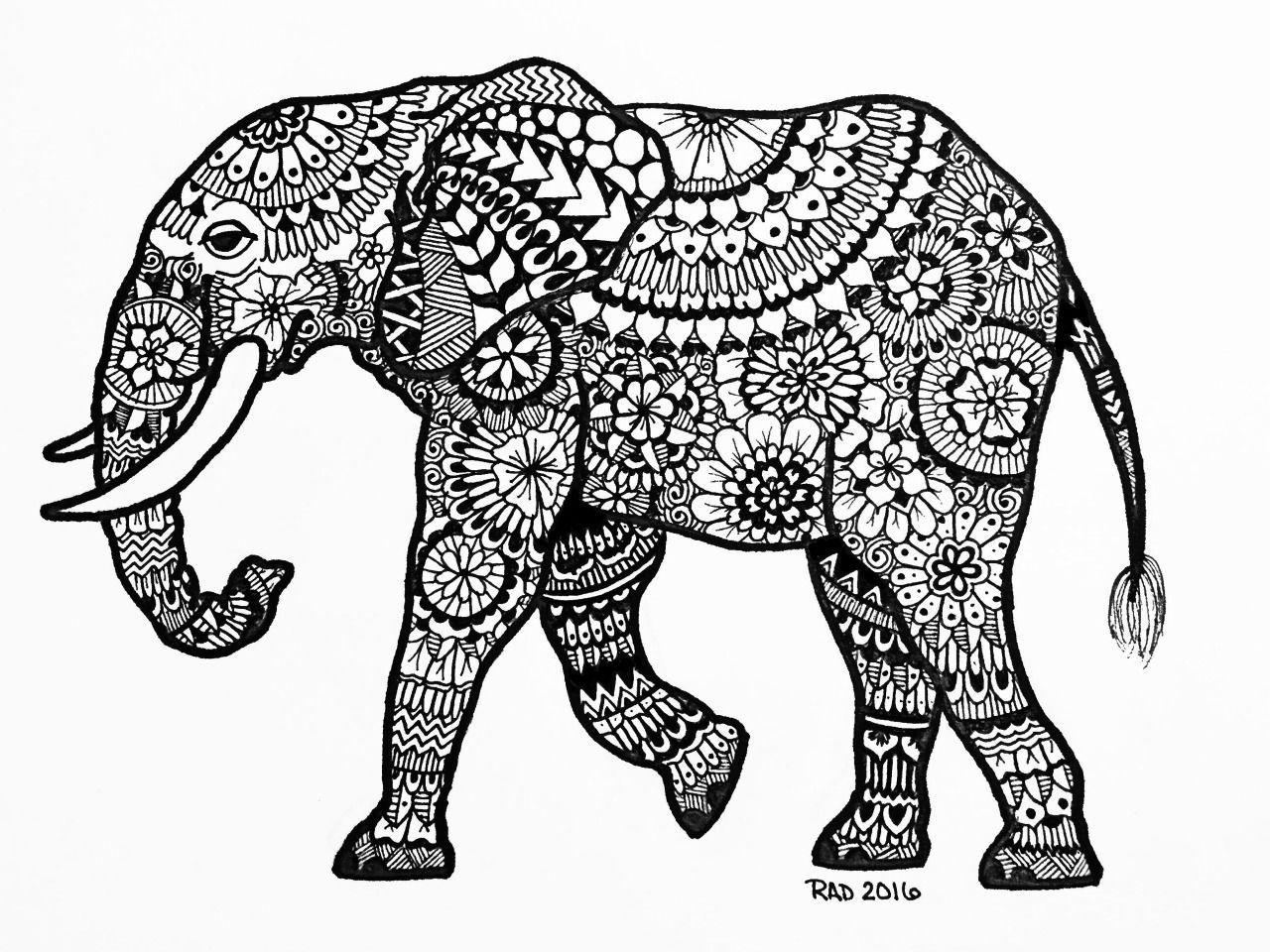 1280x960 Zentangle Elephants Wallpaper