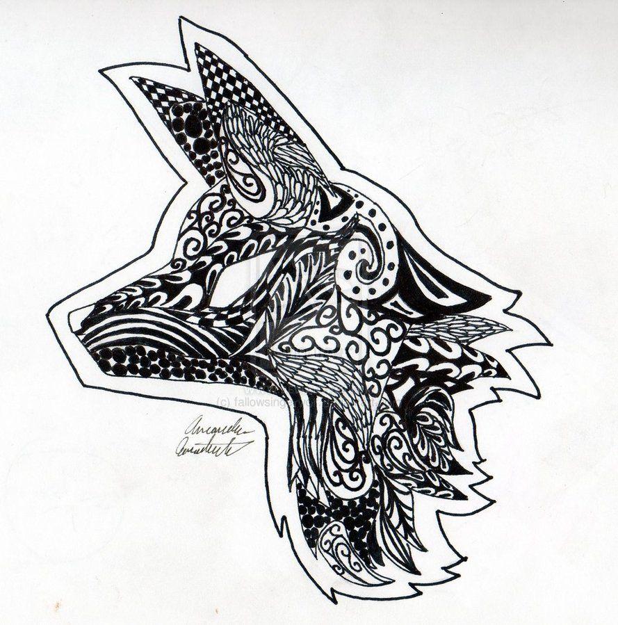 889x899 Zentangle Y Fox By Fallowsingerwolf. Zentangle