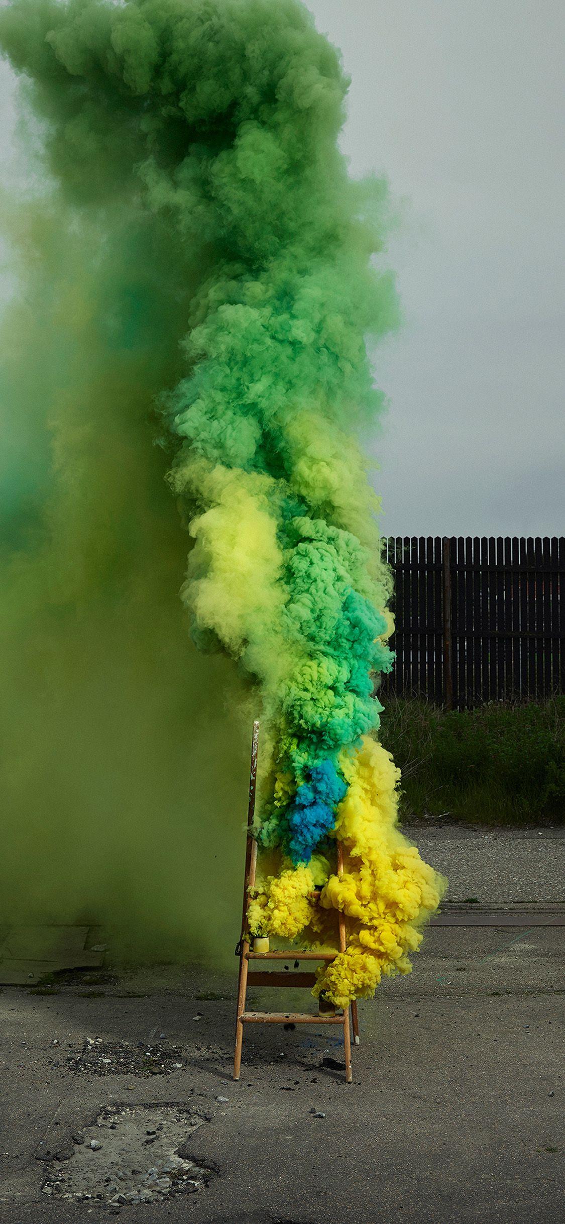 1125x2436 Bi03 Fire Smoke Green Art X Green Smoke, Download