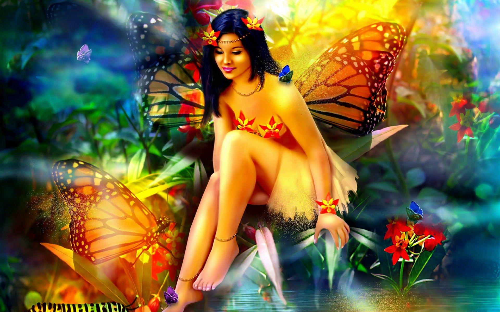 Hình nền và Hình nền Full HD 1920x1200 Butterfly Fairy.  1920x1200