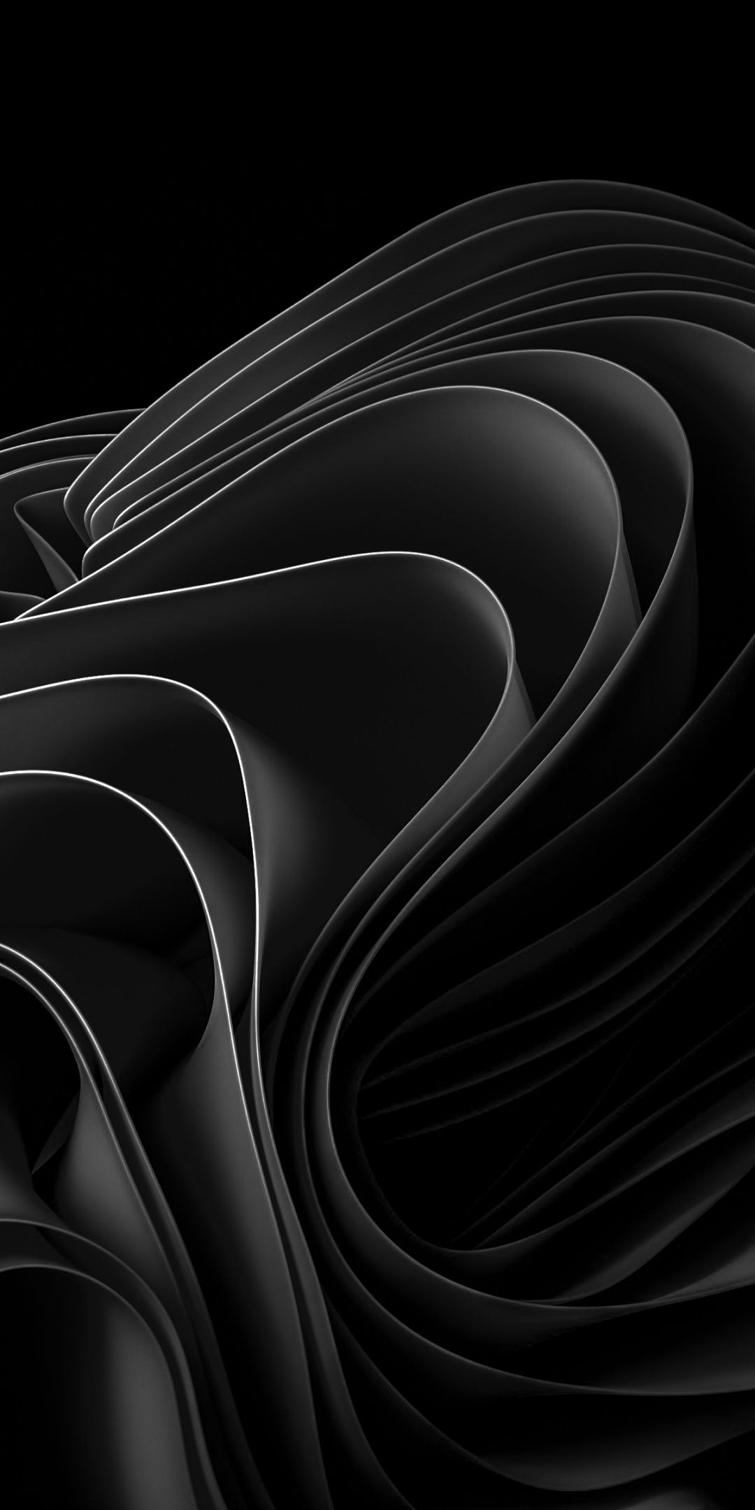 1080x2160 Windows 11 Wallpaper 4K, Black abstract, Stock