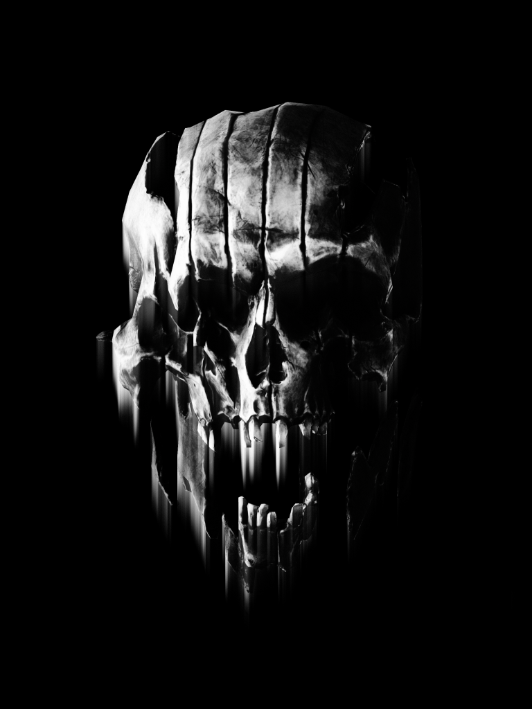 768x1024 Skull Wallpaper 4K, AMOLED, Black background