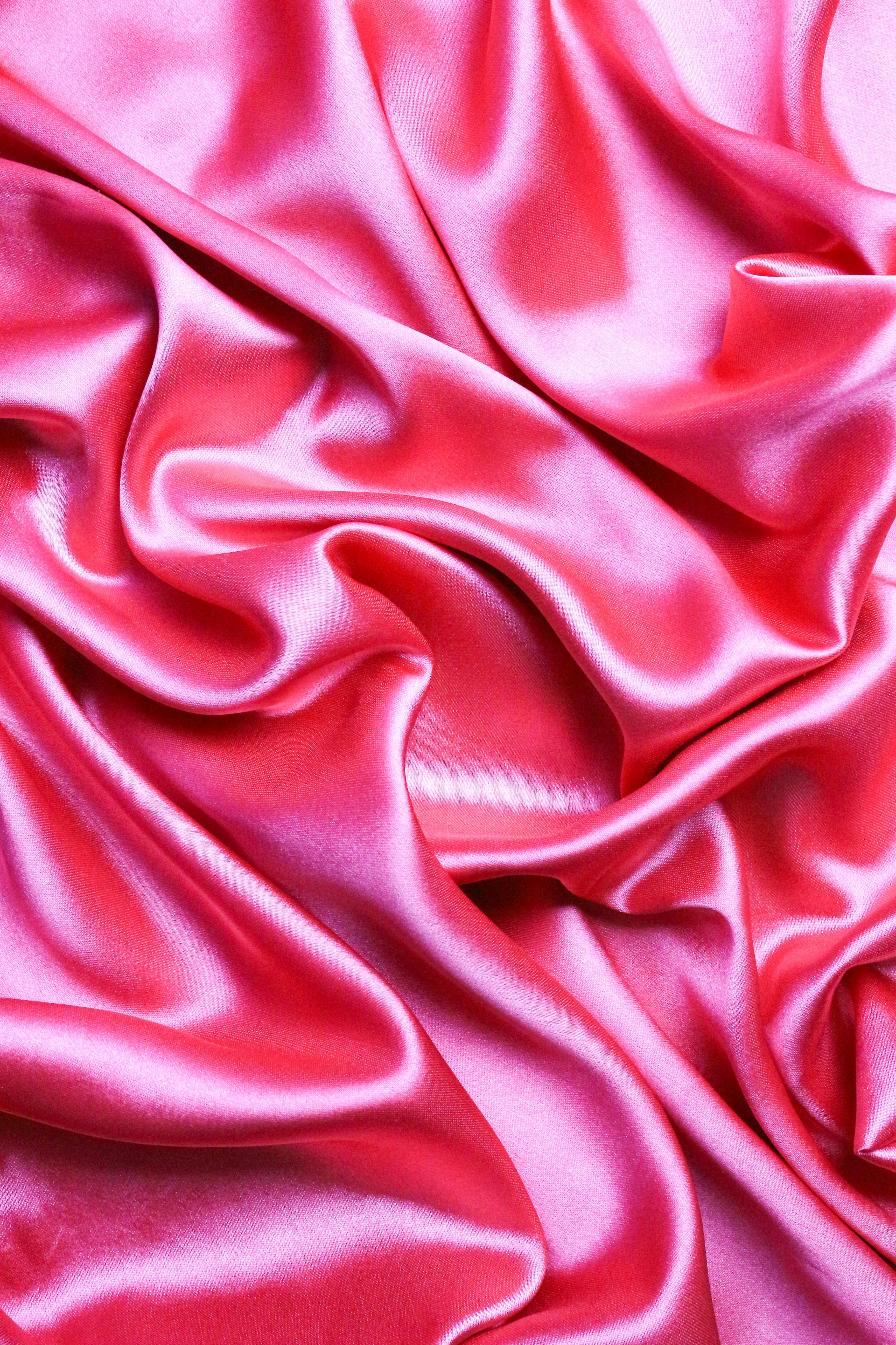 3456x5184 Close Up of Rippled Pink Satin Fabric · Free