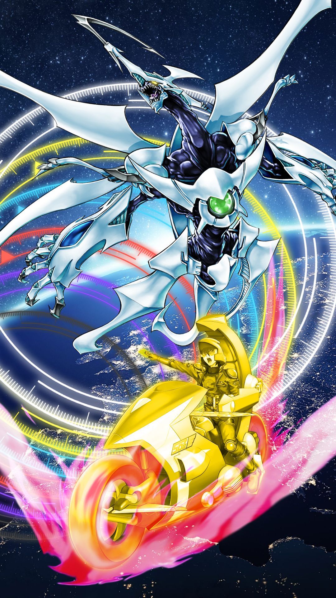 1080x1920 Yusei and Shooting Quasar Dragon phone wallpaper