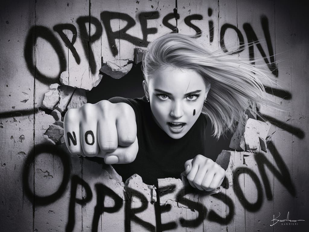1024x768 Breaking Down The Walls Woman Breaks Wall of Oppre