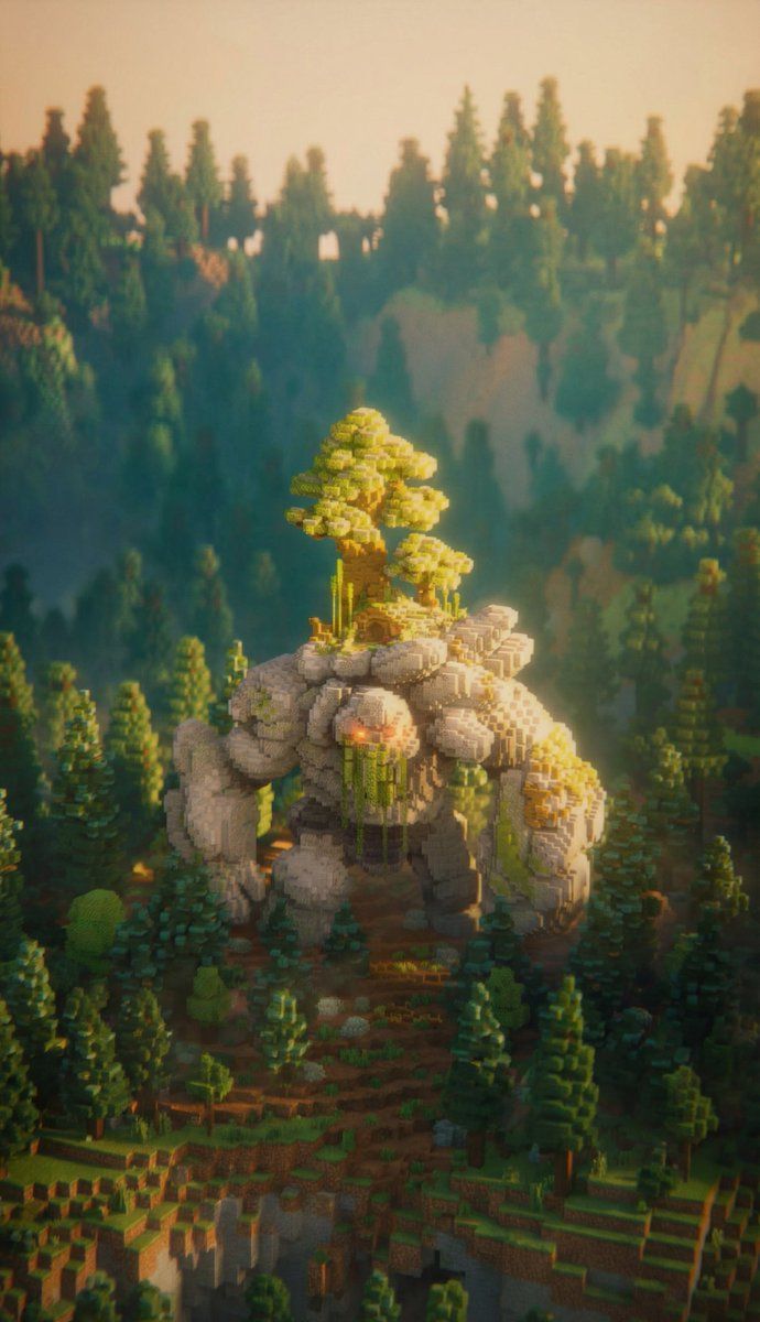 690x1200 Stone Golem Base #minecraft