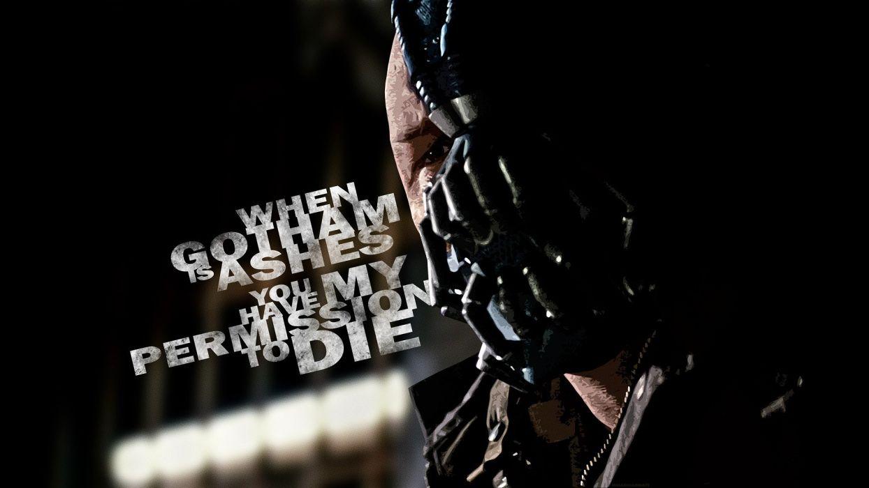 1244x700 Batman text trích dẫn kiểu chữ Bane Tom Hardy Batman The Dark