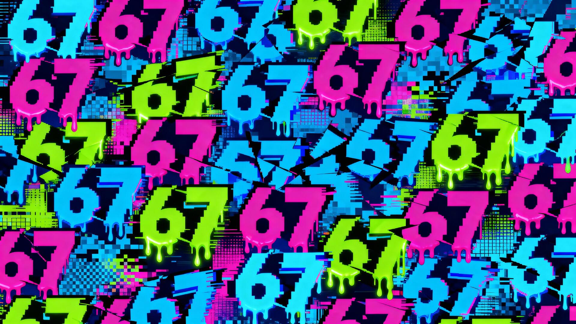 1920x1080 Glitch Neon 67 Meme
