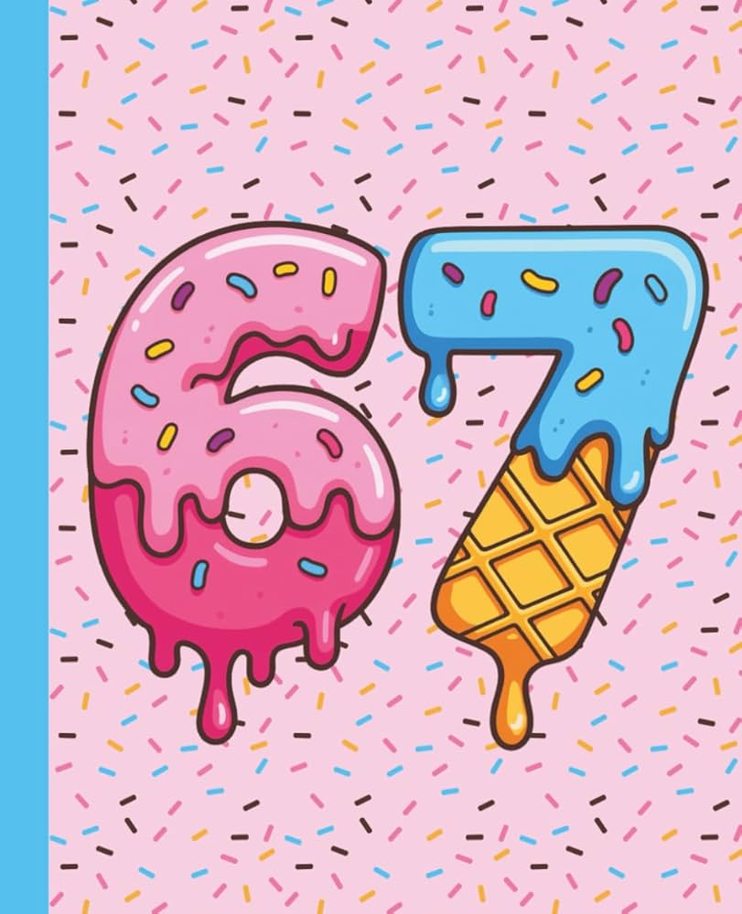 811x1000 Six Seven 67 Meme Composition Notebook: A Funny Viral Social Media Trend Journal for Teens and Gen Z featuring a Sweet Donut and Ice Cream Theme Wide Ruled Pages