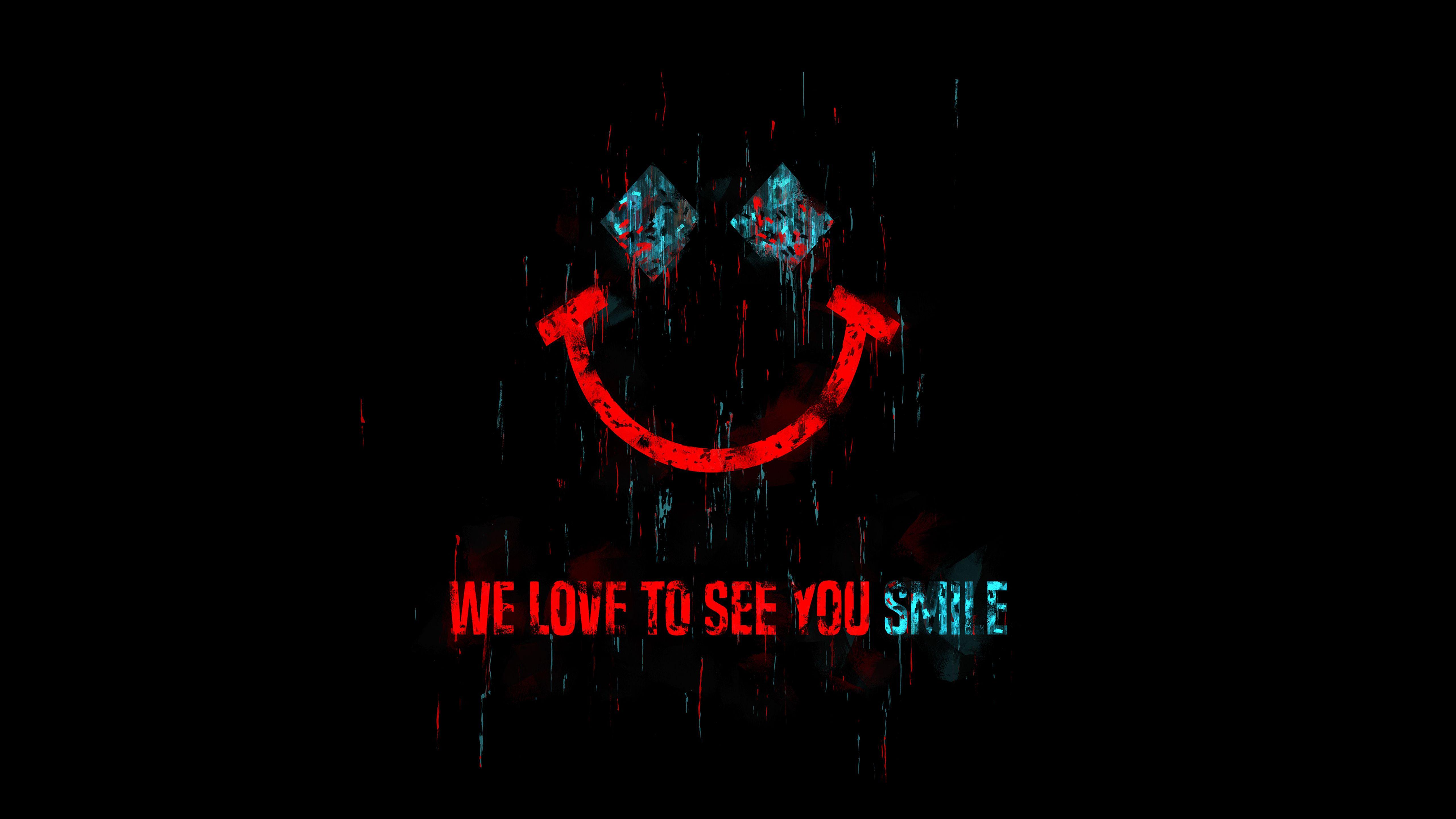 5120x2880 We Love to See you Smile Joker Quote 5K Wallpaper