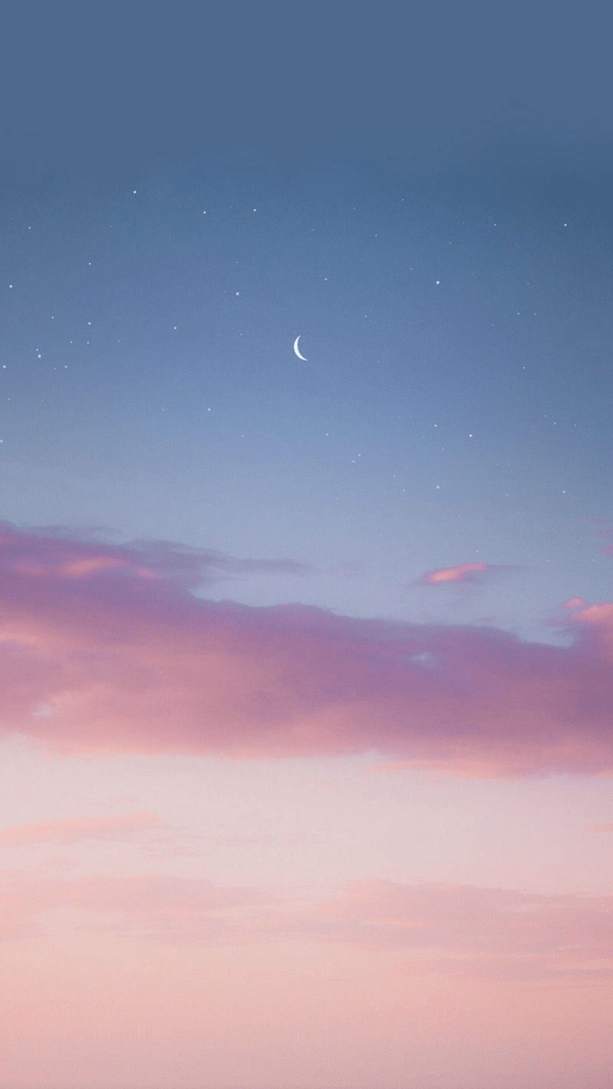 Free Photo  Pink sky background with crescent moon