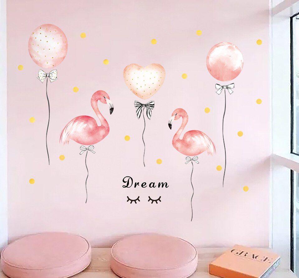 960x893 Cute Unicorn Flamingo Wall Stickers for Kids Rooms Girls Bedroom