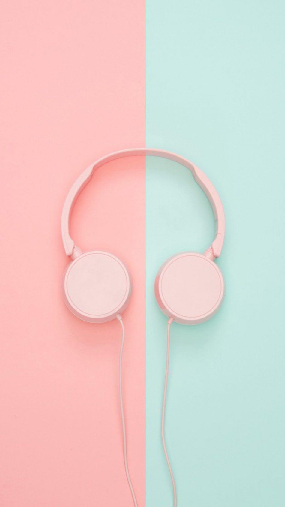 950x1689 Pink Teal Headphones Free 4K Ultra HD Mobile Wallpaper