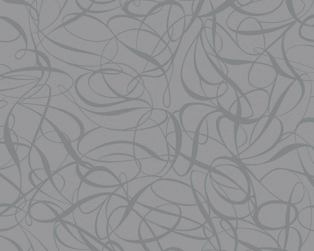 1000x800 Shiny Grey Swirl Lines Embossed in Textured Light Grey Wallpaper