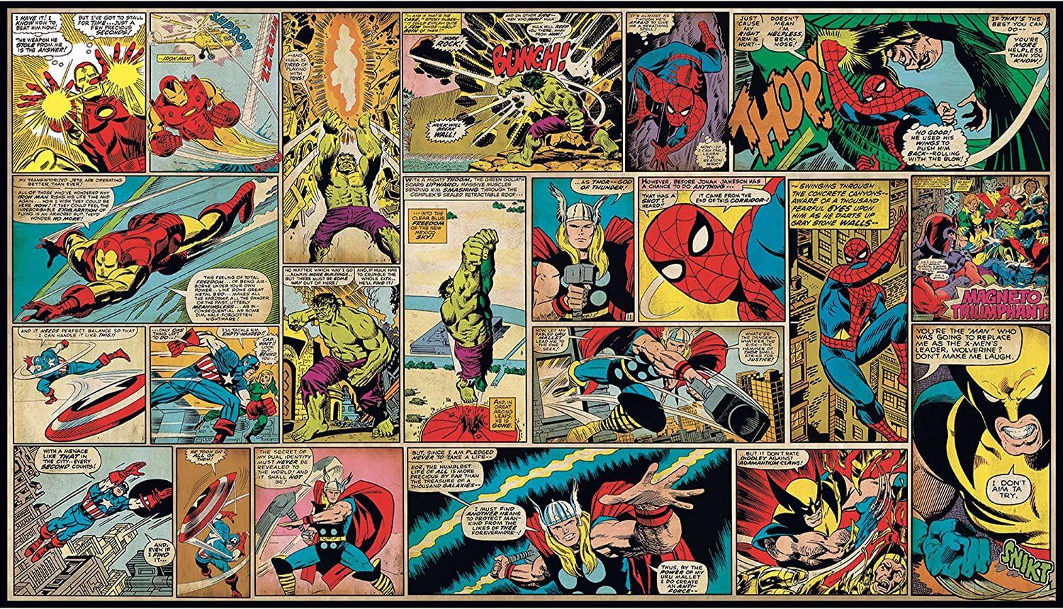 1500x860 RoomMates Marvel Classics Comic Panel Mural 10.5 feet X 6 feet