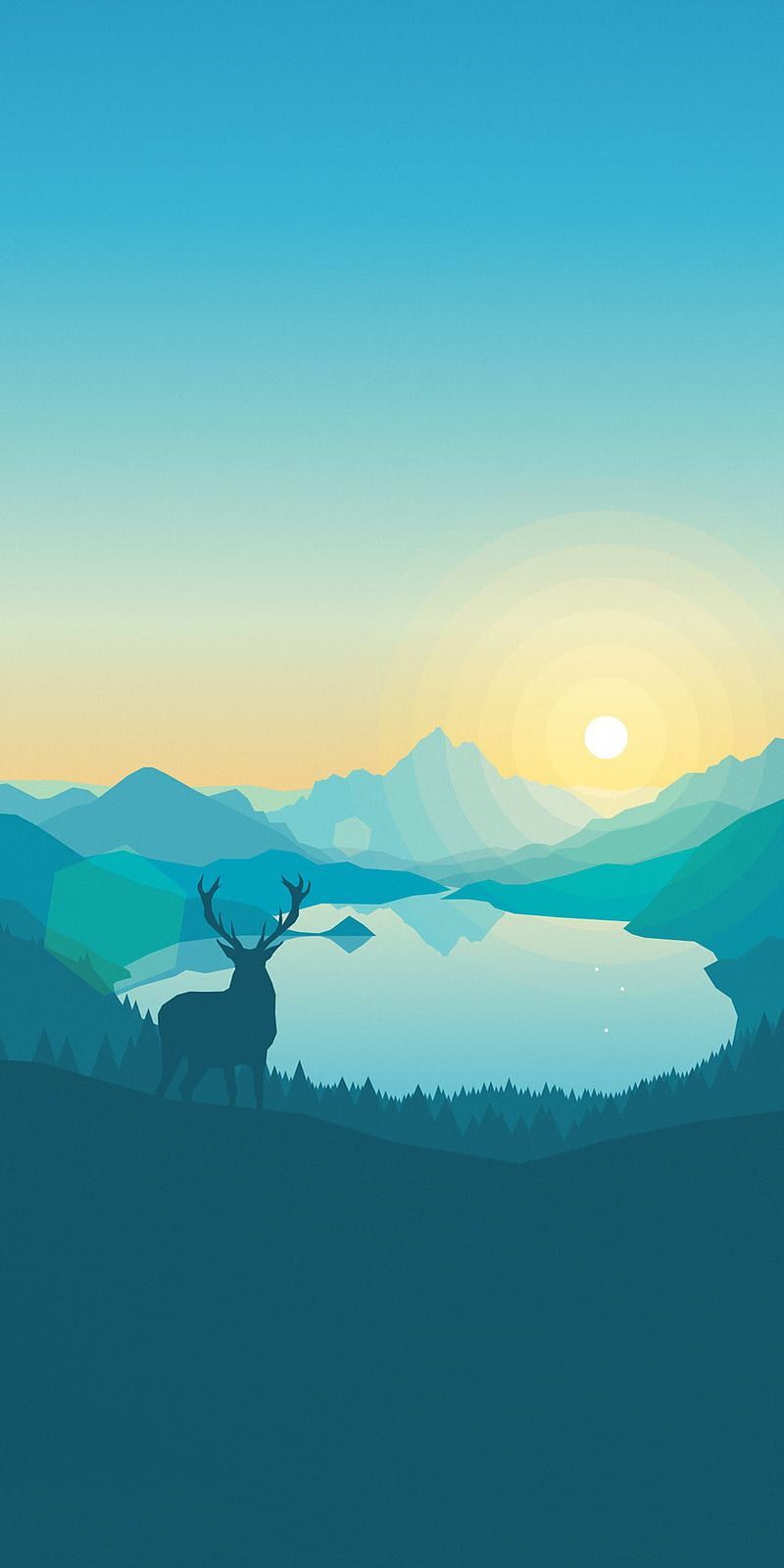 800x1600 Firewatch, art, flat, forest, minimalist, mountain, nature, sunset, HD phone wallpaper